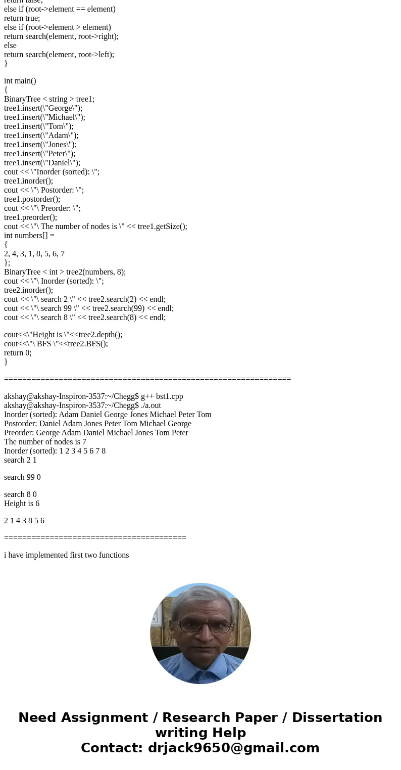 1. Add a breadth-first (level-order) traversal function to the binary tree code. 2. Add a function to find the height of a tree. 3. Re-implement one of the dept