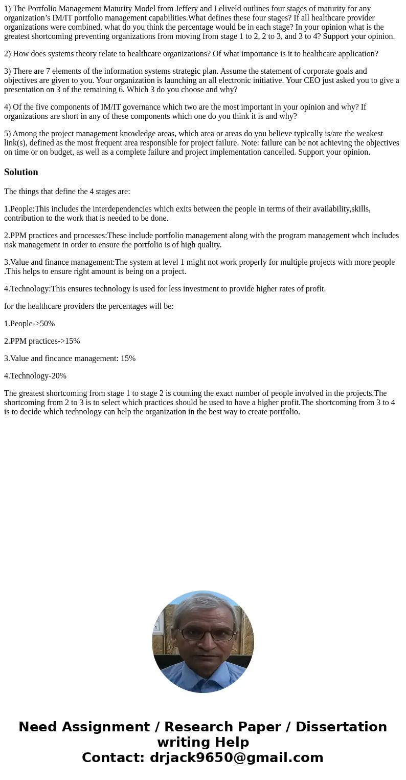 1) The Portfolio Management Maturity Model from Jeffery and Leliveld outlines four stages of maturity for any organization’s IM/IT portfolio management capabili 1) The Portfolio Management Maturity Model from Jeffery and Leliveld outlines four stages of maturity for any organization’s IM/IT portfolio management capabili