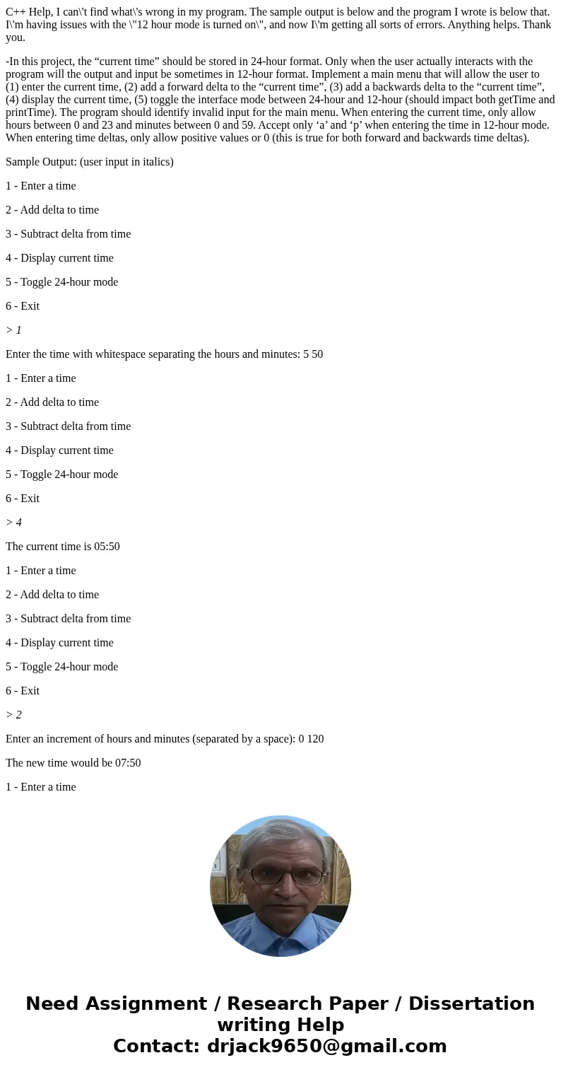 C++ Help, I can\'t find what\'s wrong in my program. The sample output is below and the program I wrote is below that. I\'m having issues with the \ C++ Help, I can\'t find what\'s wrong in my program. The sample output is below and the program I wrote is below that. I\'m having issues with the \