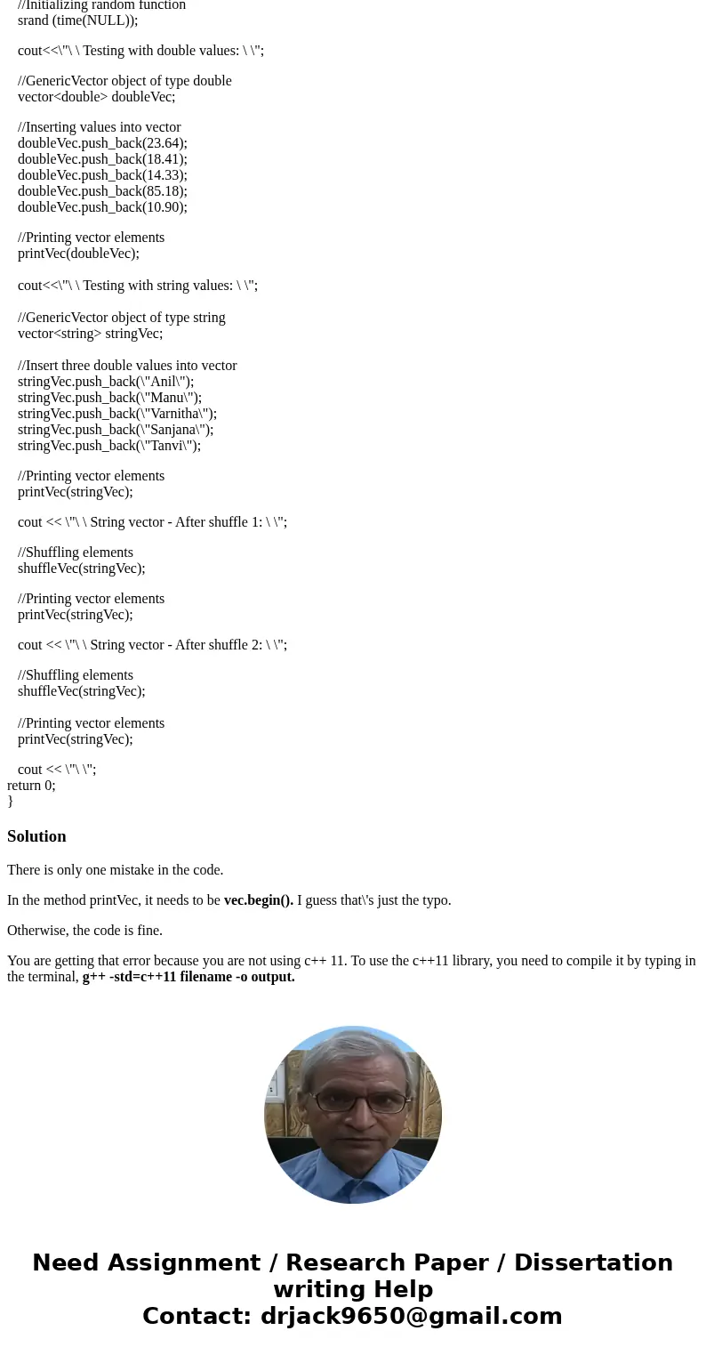 C++ program used to swap the values about vector. Please fix the problem. Please highlight the code which you rewrite. This the error message. lab8.cpp: In func C++ program used to swap the values about vector. Please fix the problem. Please highlight the code which you rewrite. This the error message. lab8.cpp: In func