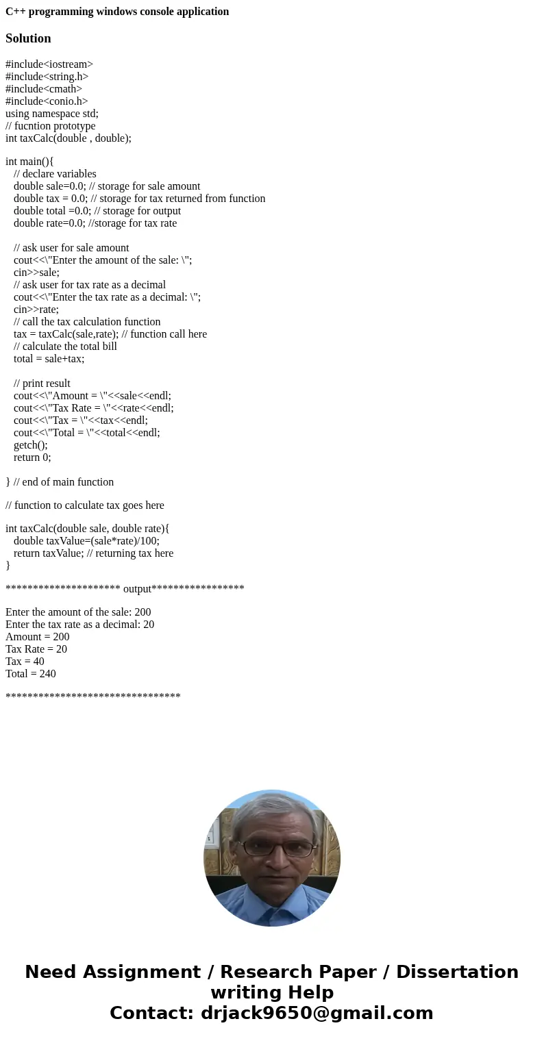 C++ programming windows console applicationSolution#include<iostream> #include<string.h> #include<cmath> #include<conio.h> using namespa C++ programming windows console applicationSolution#include<iostream> #include<string.h> #include<cmath> #include<conio.h> using namespa
