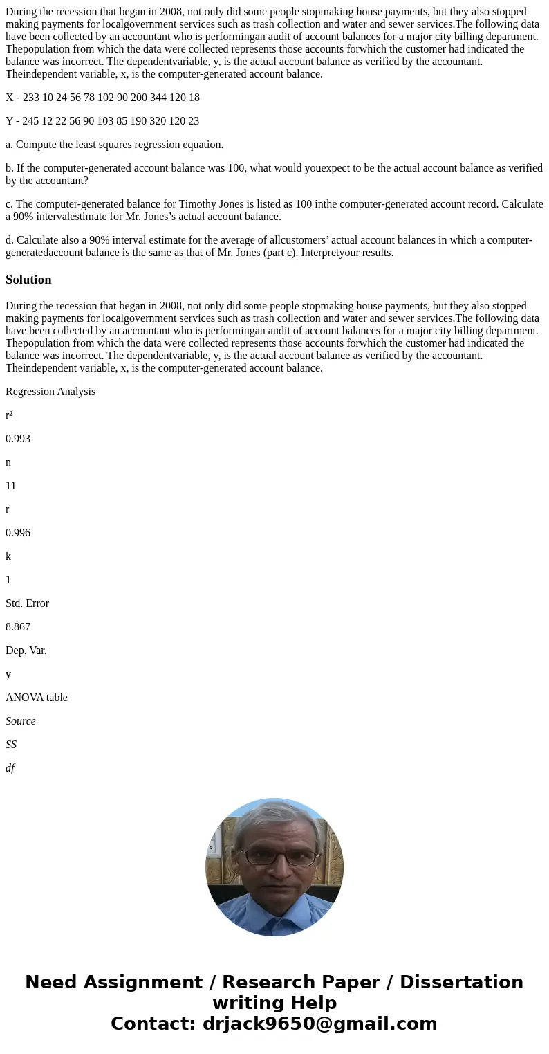 During the recession that began in 2008, not only did some people stopmaking house payments, but they also stopped making payments for localgovernment services 