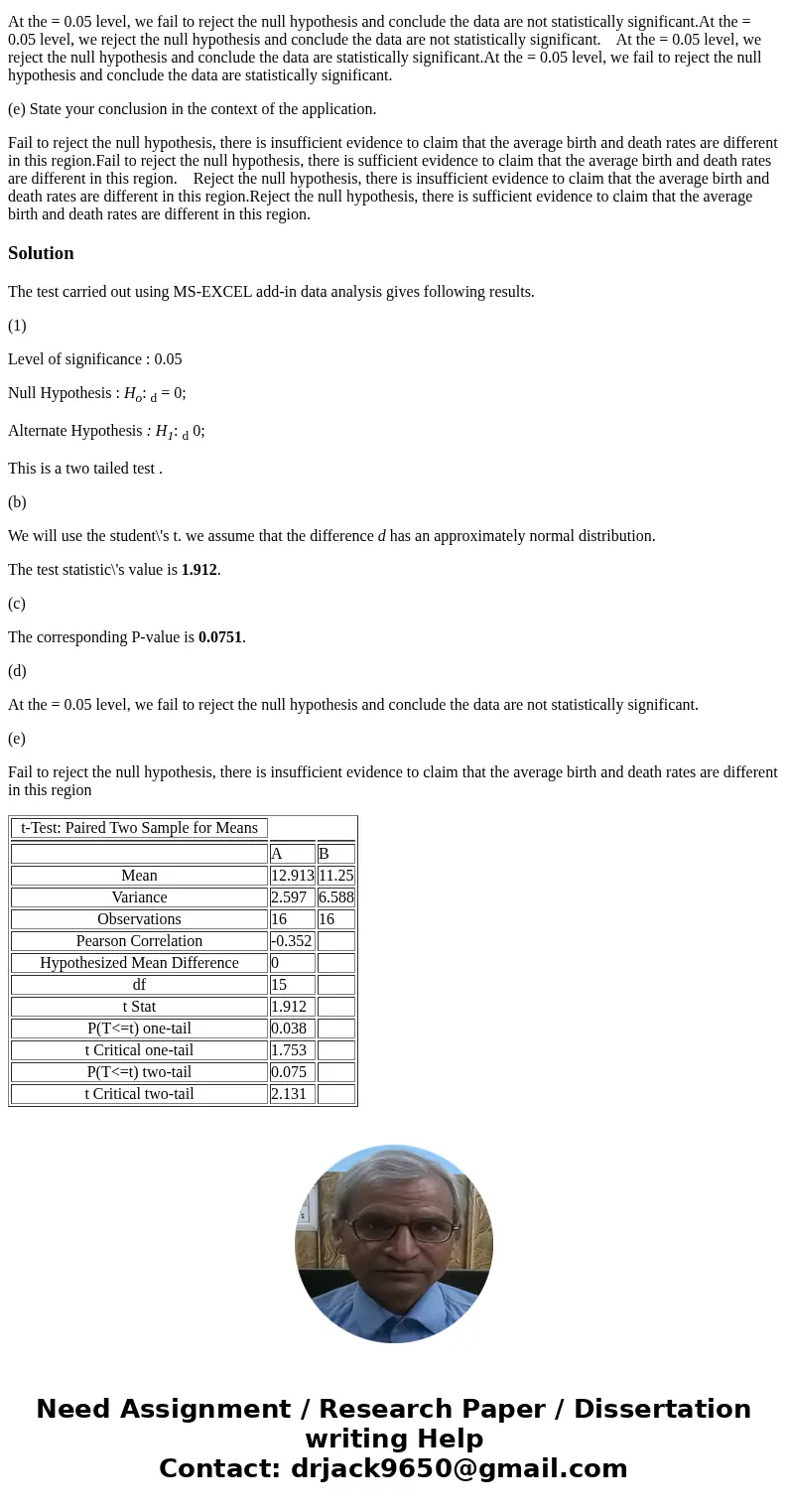 In the following data pairs, A represents birth rate and B represents death rate per 1000 resident population. The data are paired by counties in the Midwest. A
