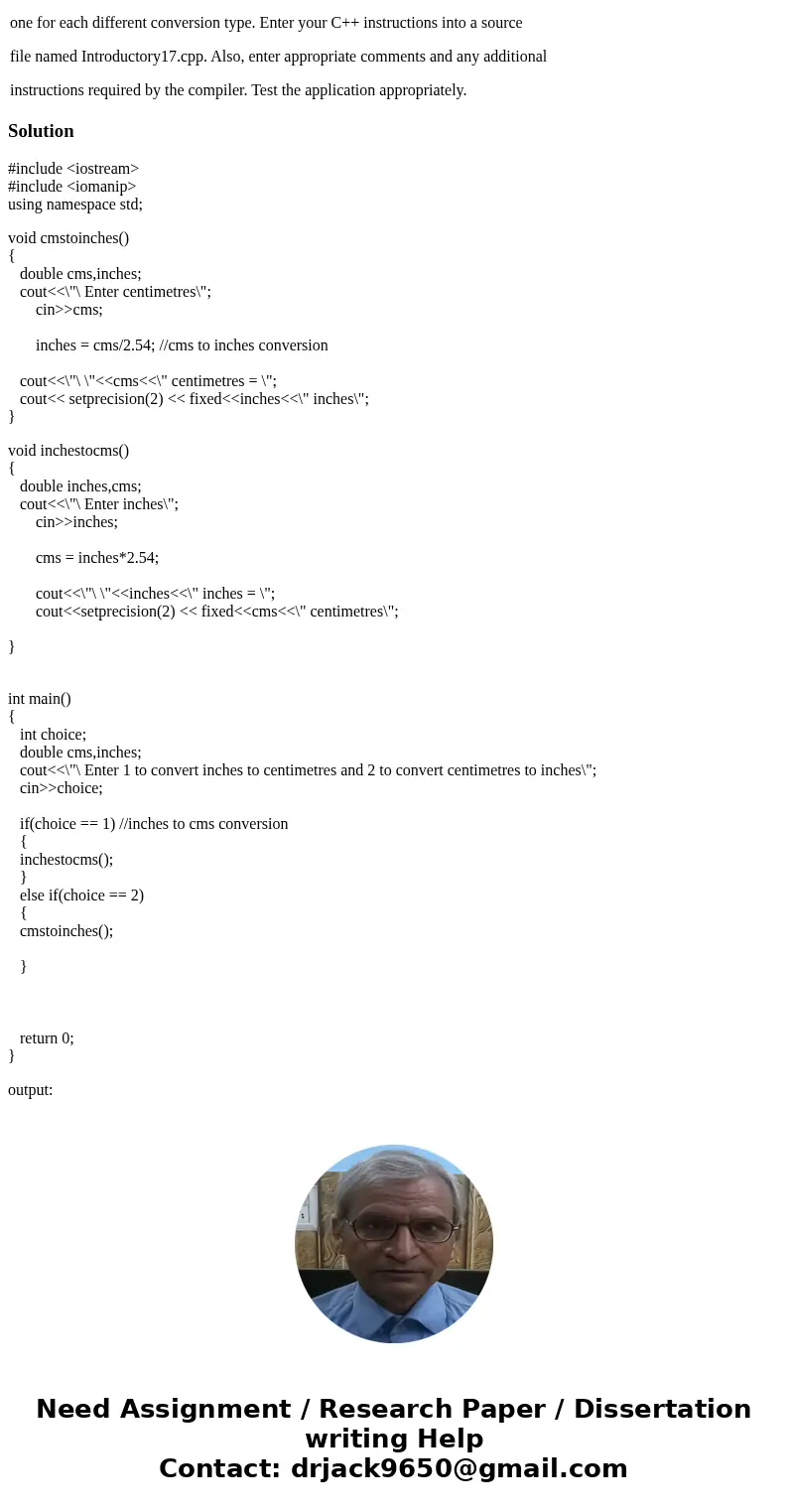 In this exercise, you will create a program that displays a measurement in either inches or centimeters. If necessary, create a new project named Introductory17 In this exercise, you will create a program that displays a measurement in either inches or centimeters. If necessary, create a new project named Introductory17