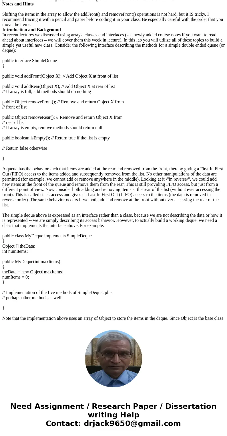  Introduction and Background In recent lectures we discussed using arrays, classes and interfaces (see newly added course notes if you want to read ahead about 
