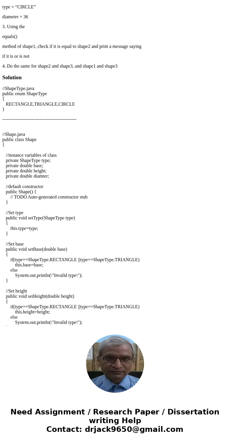 JAVA Objective This lab will test your knowledge of equals() , setter and getter methods. The program does not take any user input. We will create a program tha JAVA Objective This lab will test your knowledge of equals() , setter and getter methods. The program does not take any user input. We will create a program tha