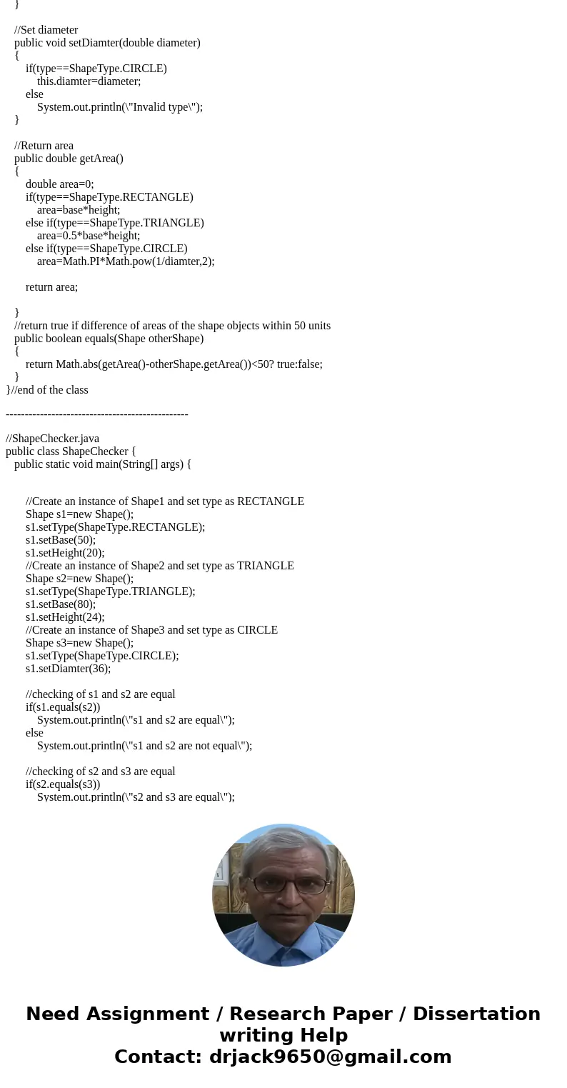 JAVA Objective This lab will test your knowledge of equals() , setter and getter methods. The program does not take any user input. We will create a program tha JAVA Objective This lab will test your knowledge of equals() , setter and getter methods. The program does not take any user input. We will create a program tha