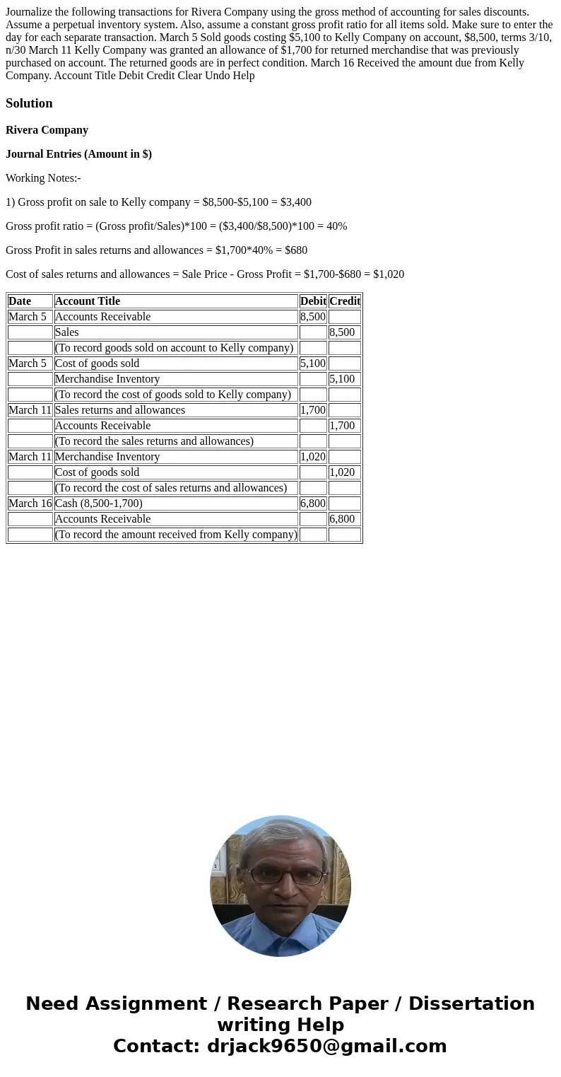 Journalize the following transactions for Rivera Company using the gross method of accounting for sales discounts. Assume a perpetual inventory system. Also, a  Journalize the following transactions for Rivera Company using the gross method of accounting for sales discounts. Assume a perpetual inventory system. Also, a
