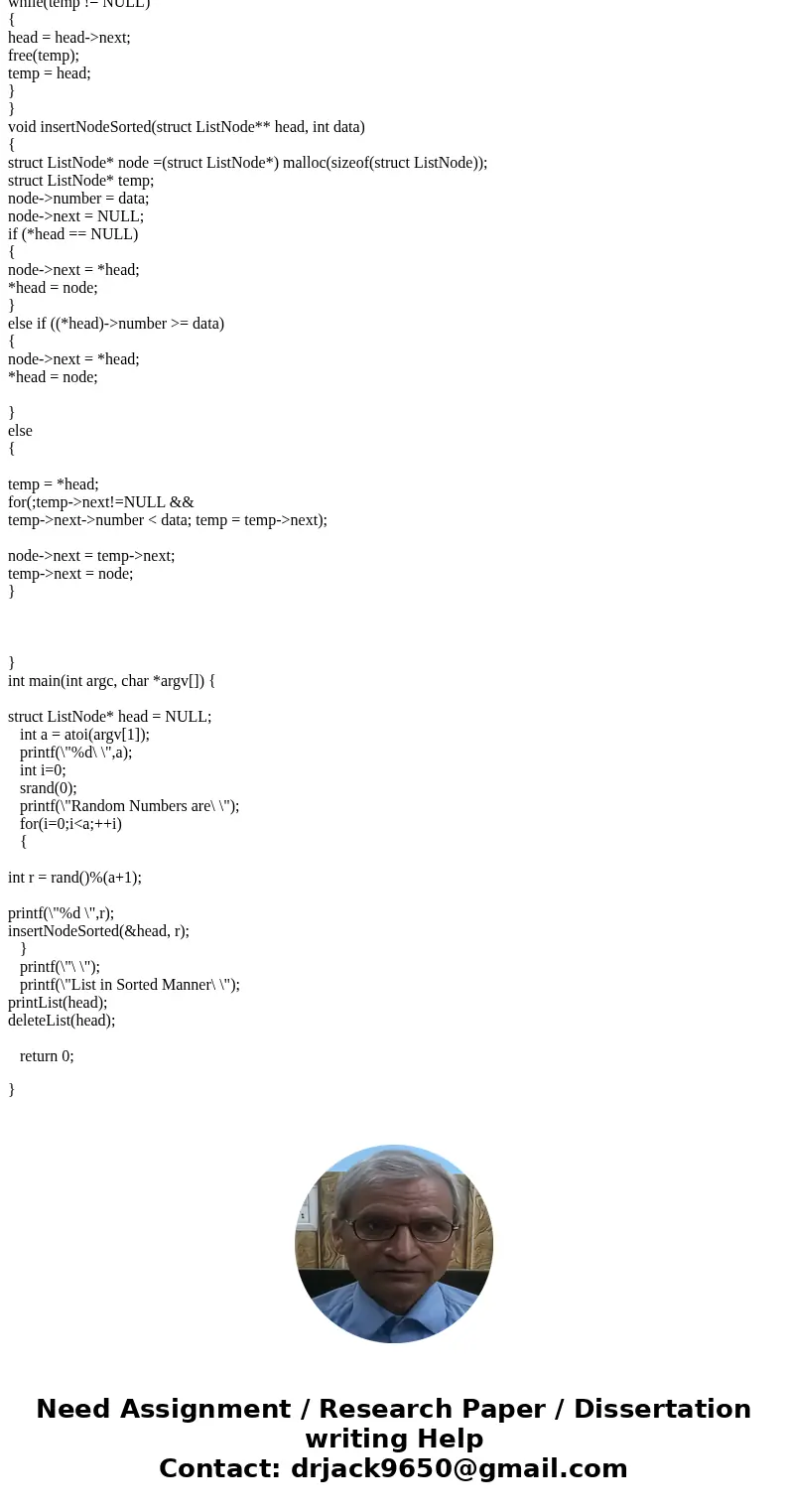 Lab Description: In this lab, you will write a program to create and manipulate a simple linked list. For each node in the linked list you will generate a rando Lab Description: In this lab, you will write a program to create and manipulate a simple linked list. For each node in the linked list you will generate a rando