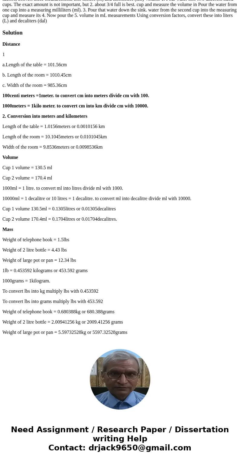  Measurement Lab Problem: How do you decide which sl prefix to use when measuring an item Introduction Use everyday household items to complete the following me