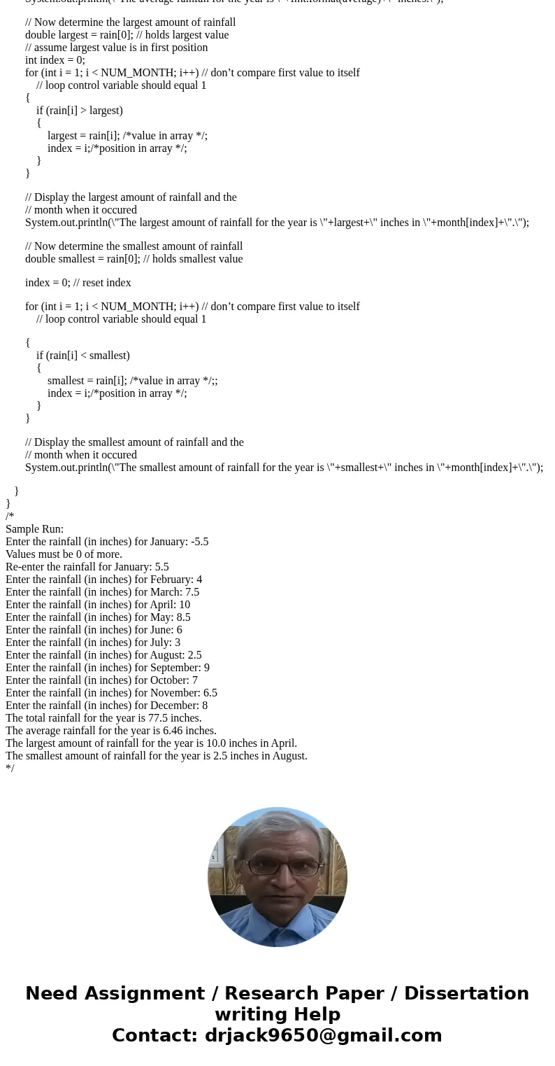 NEED SOLUTION IN JAVA. NO OTHER LANGUAGE. NEED SOLUTION IN JAVA. NO OTHER LANGUAGE. NEED SOLUTION IN JAVA. NO OTHER LANGUAGE. Rainfall Statistics Write a progra NEED SOLUTION IN JAVA. NO OTHER LANGUAGE. NEED SOLUTION IN JAVA. NO OTHER LANGUAGE. NEED SOLUTION IN JAVA. NO OTHER LANGUAGE. Rainfall Statistics Write a progra