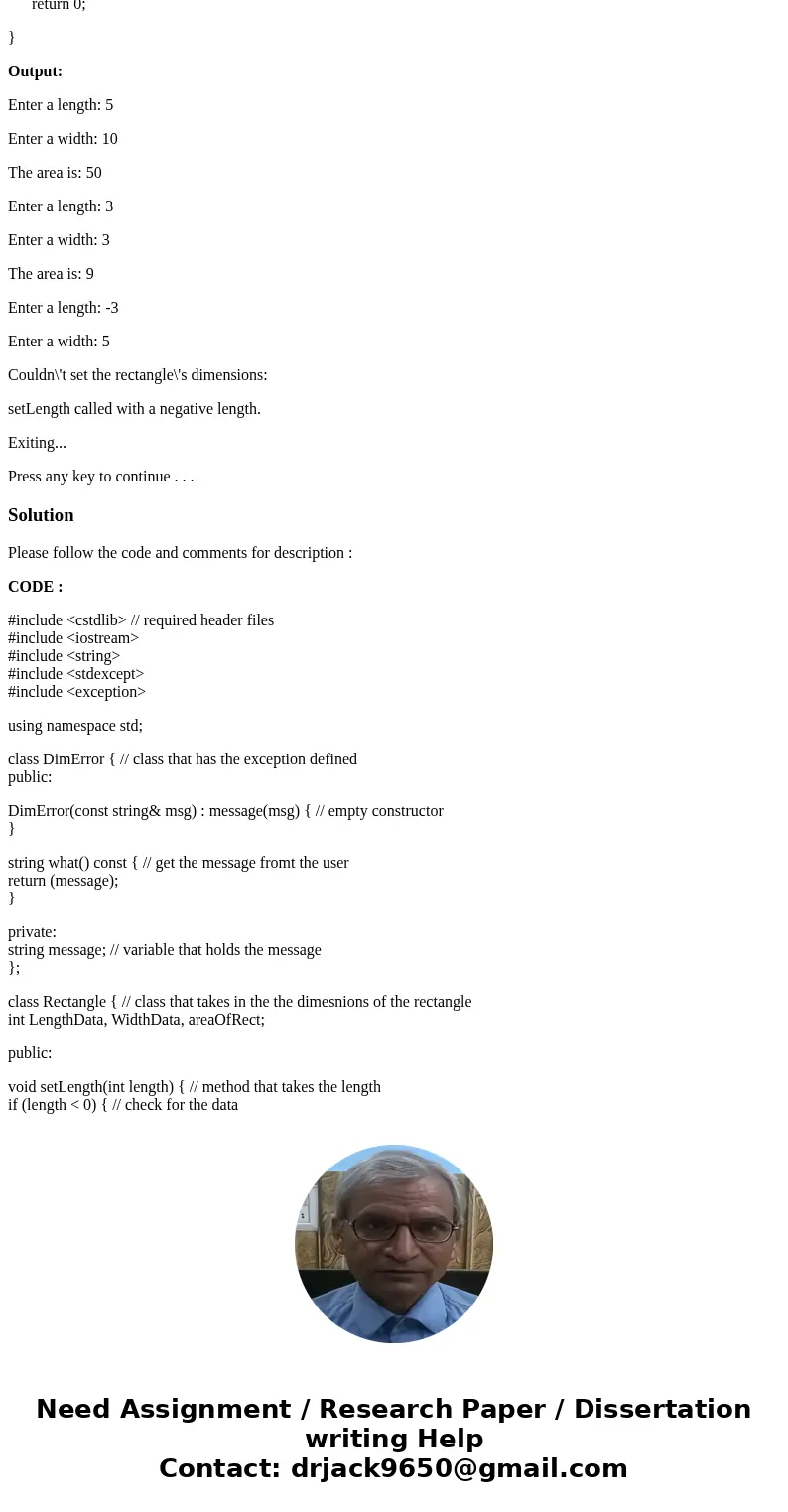 Objectives: 1.Utilize C++ exceptions by a)‘throw’ing b)‘catch’ing 2.Create a new class for the purpose of exceptions Question: When setting the dimensions of a 