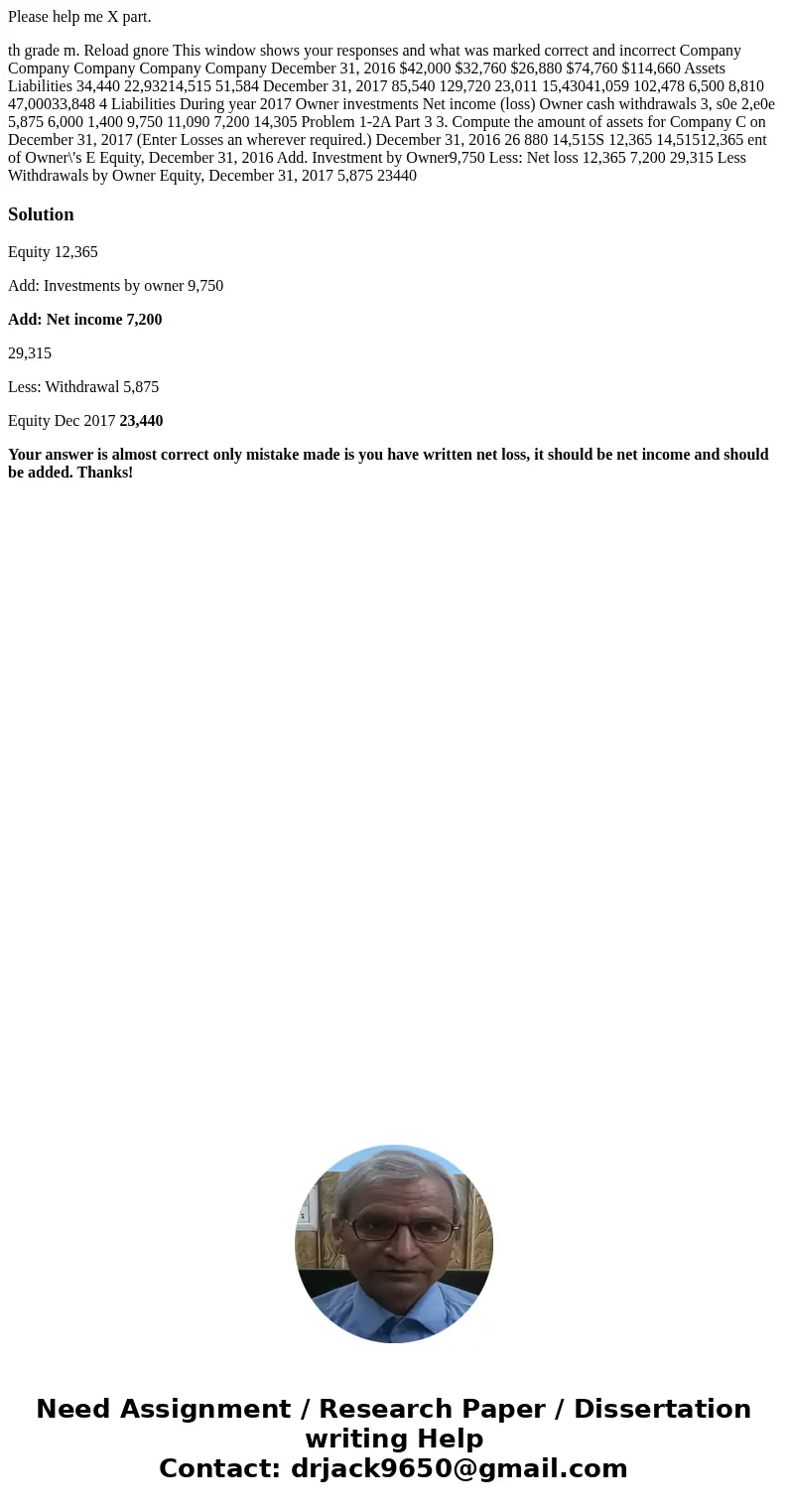  Please help me X part. th grade m. Reload gnore This window shows your responses and what was marked correct and incorrect Company Company Company Company Comp