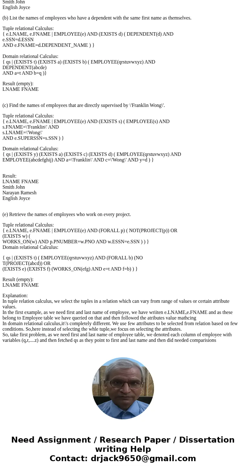 Problems: 1. Specify the following queries on the database schema shown in Figure 3.6 using both the tuple relational calculus and the domain relational calculu Problems: 1. Specify the following queries on the database schema shown in Figure 3.6 using both the tuple relational calculus and the domain relational calculu