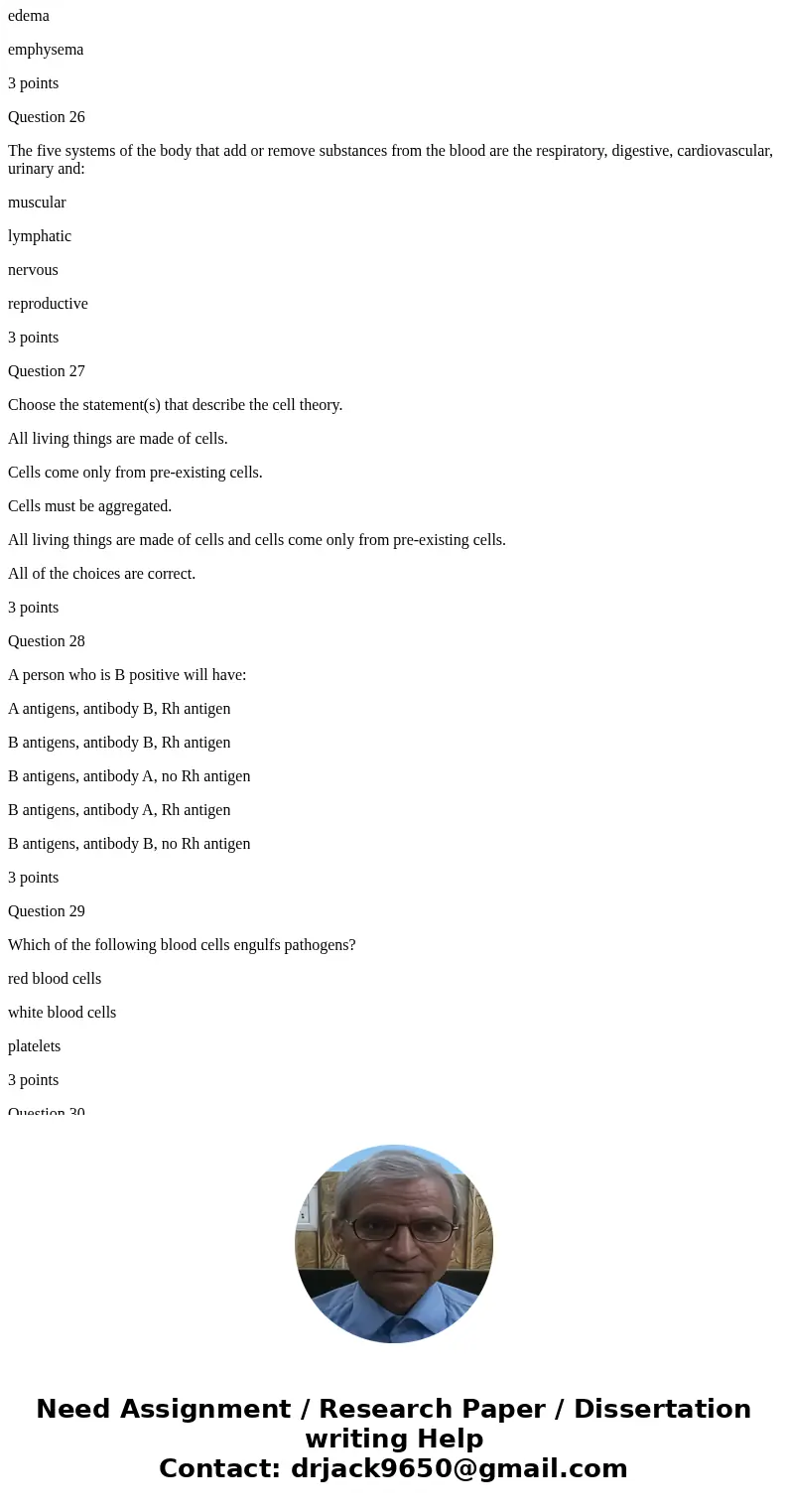 Question 21 The type of connective tissue that has a fluid matrix is: bone blood cartilage dense areolar 3 points Question 22 Uncontrolled division of cells is 
