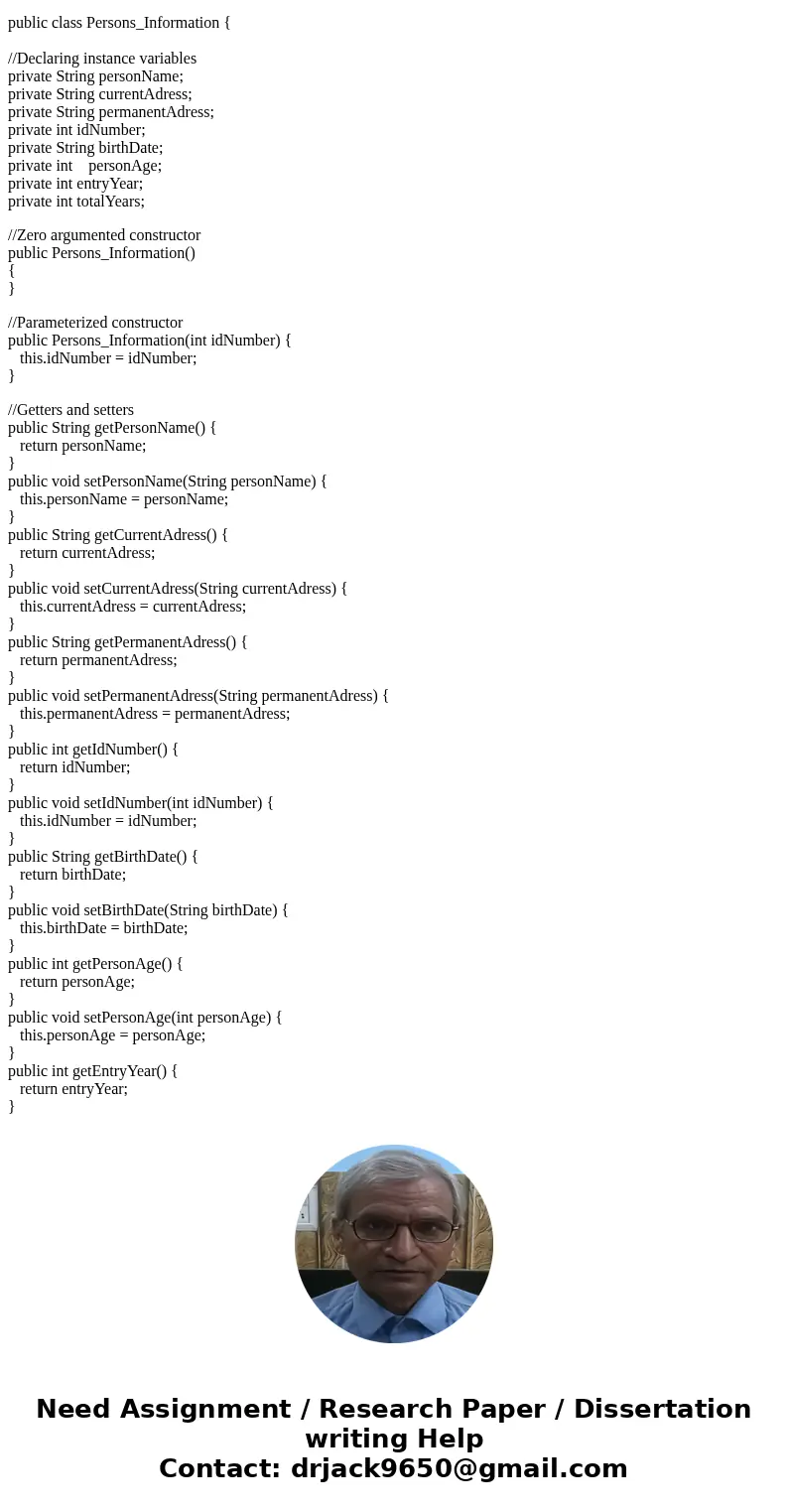 So Far I have these two classes but I need help with my persontest class: The next step is to add method calls for the accessor methods after each input: //Read So Far I have these two classes but I need help with my persontest class: The next step is to add method calls for the accessor methods after each input: //Read