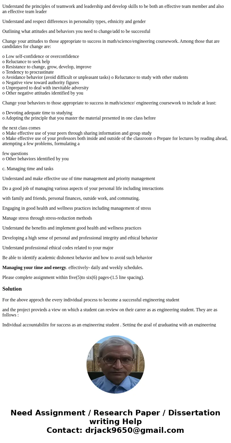 Task: For each of the following items develop a plan that will indicate: a. Where would a “world-class” engineering student want to be on each item b. Where you Task: For each of the following items develop a plan that will indicate: a. Where would a “world-class” engineering student want to be on each item b. Where you