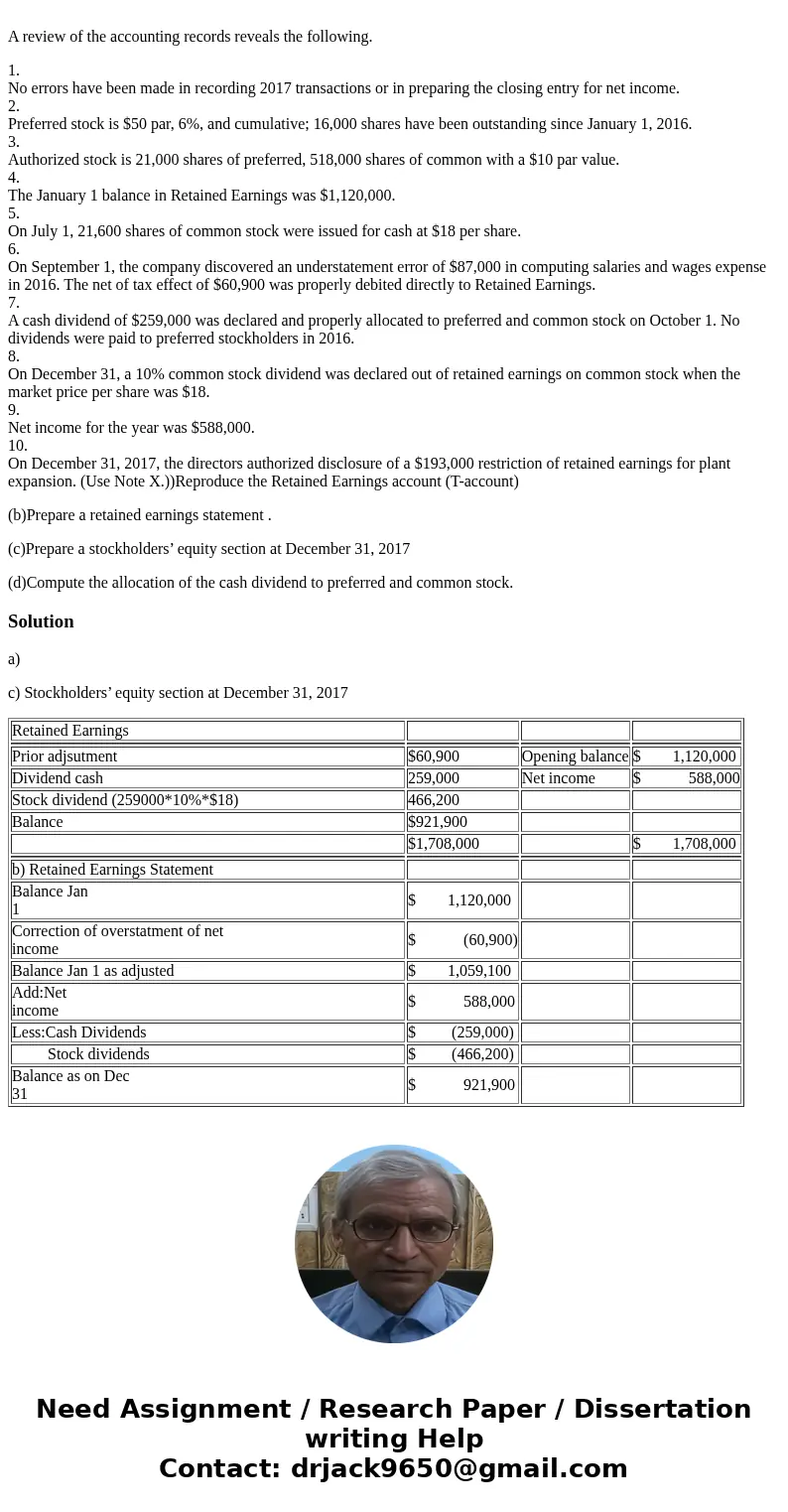 The post-closing trial balance of Storey Corporation at December 31, 2017, contains the following stockholders’ equity accounts. Preferred Stock (16,000 shares  The post-closing trial balance of Storey Corporation at December 31, 2017, contains the following stockholders’ equity accounts. Preferred Stock (16,000 shares