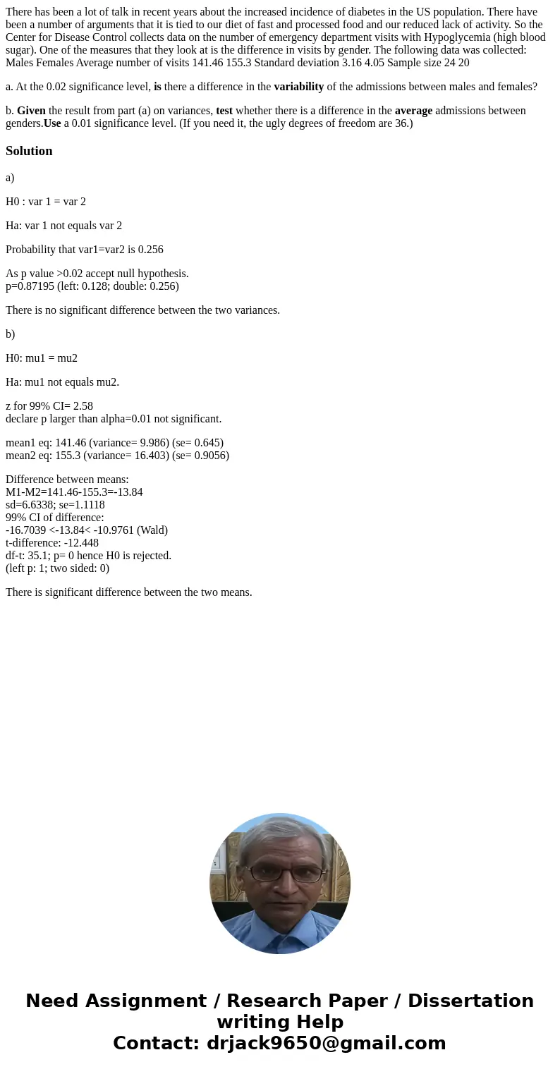 There has been a lot of talk in recent years about the increased incidence of diabetes in the US population. There have been a number of arguments that it is ti There has been a lot of talk in recent years about the increased incidence of diabetes in the US population. There have been a number of arguments that it is ti