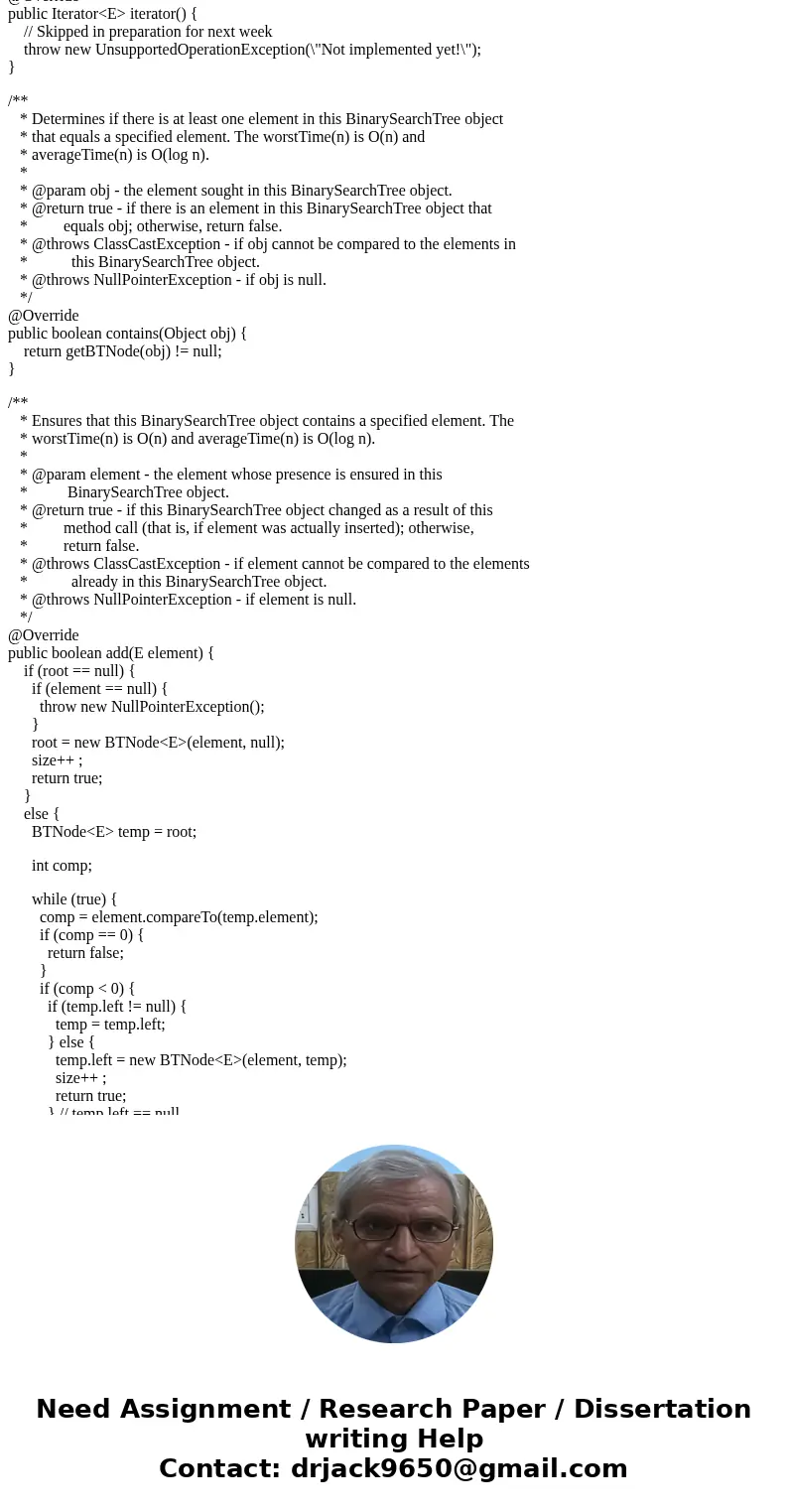 There is BinarySearchTree class. When removing a node from a BST, we can replace it with either its predecessor or its successor. Complete the predecessor() met