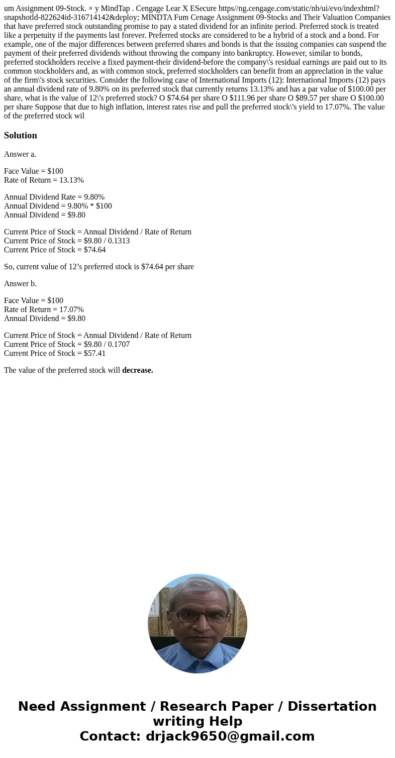um Assignment 09-Stock. × y MindTap . Cengage Lear X ESecure https//ng.cengage.com/static/nb/ui/evo/indexhtml?snapshotld-822624id-316714142&deploy; MINDTA   um Assignment 09-Stock. × y MindTap . Cengage Lear X ESecure https//ng.cengage.com/static/nb/ui/evo/indexhtml?snapshotld-822624id-316714142&deploy; MINDTA