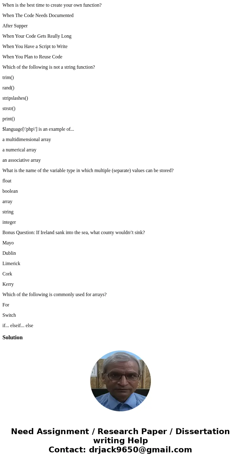 When is the best time to create your own function? When The Code Needs Documented After Supper When Your Code Gets Really Long When You Have a Script to Write W When is the best time to create your own function? When The Code Needs Documented After Supper When Your Code Gets Really Long When You Have a Script to Write W