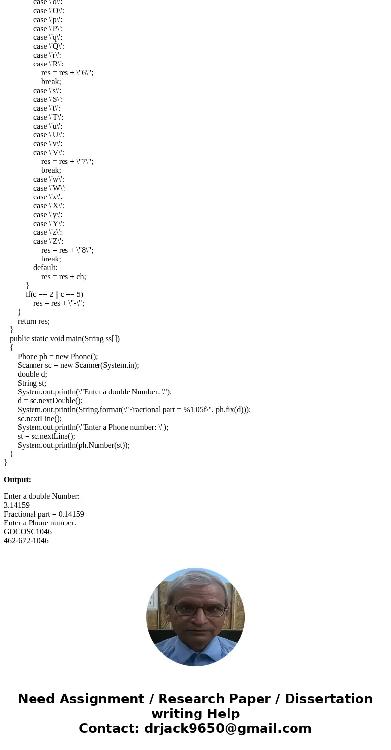 Write a fix method that takes in a double and returns a double. The return value is the decimal portion of the input. Eg 3.14159 would return .14159. Use math,  Write a fix method that takes in a double and returns a double. The return value is the decimal portion of the input. Eg 3.14159 would return .14159. Use math,