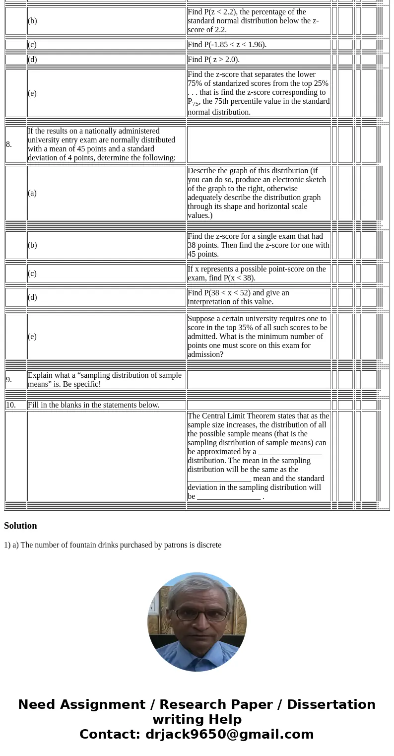  1. Identify each of the random variables described below as discrete or continuous a. The number of fountain drinks purchased by patrons at a local quick store