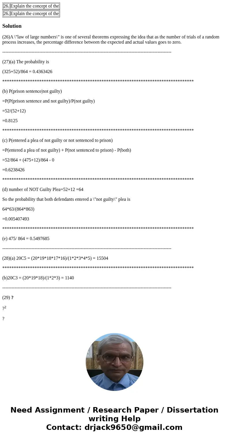  26. Explain the concept of the 26. Explain the concept of the Solution(26)A \