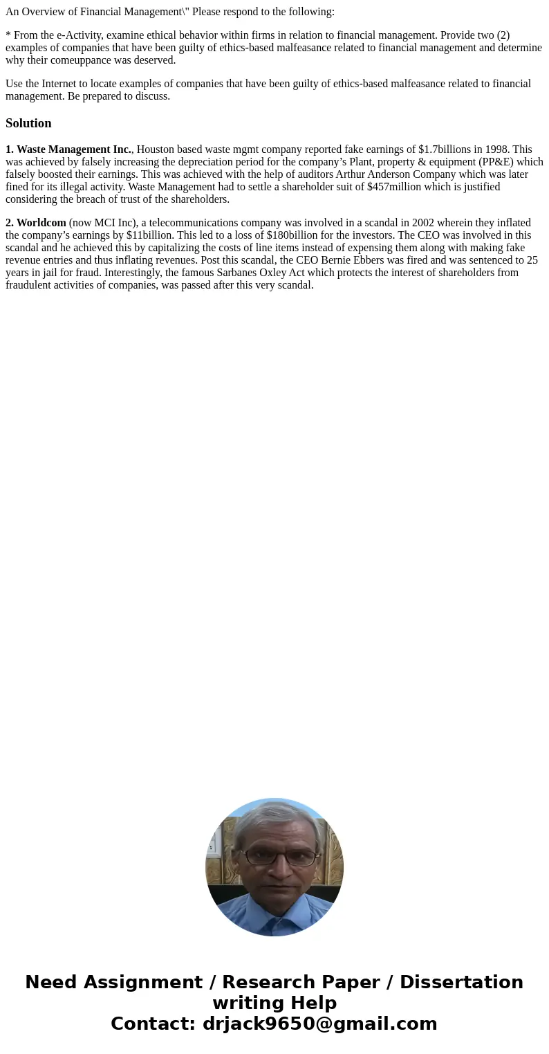 An Overview of Financial Management\