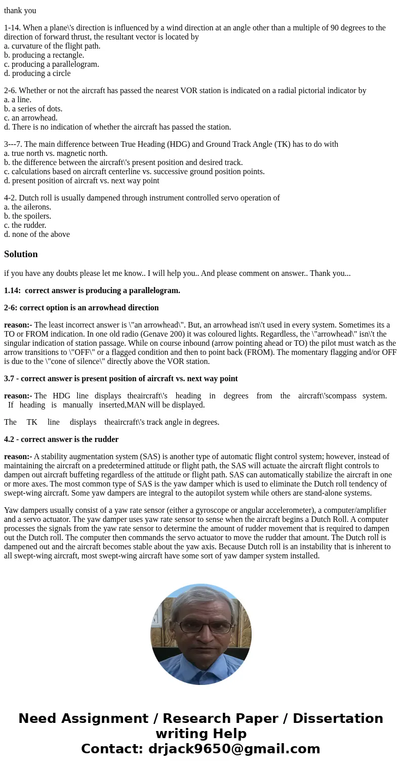 Avionic fundamental 1 Please provide littl explanation or reason for the answer thank you 1-14. When a plane\'s direction is influenced by a wind direction at a Avionic fundamental 1 Please provide littl explanation or reason for the answer thank you 1-14. When a plane\'s direction is influenced by a wind direction at a