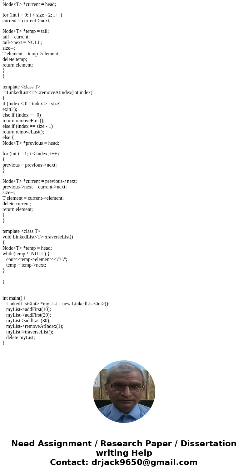 C++ Code Consider the LinkedList class and the Node class that we saw in lecture. The LinkedList class basically represents a singly linked list. Now, for this  C++ Code Consider the LinkedList class and the Node class that we saw in lecture. The LinkedList class basically represents a singly linked list. Now, for this