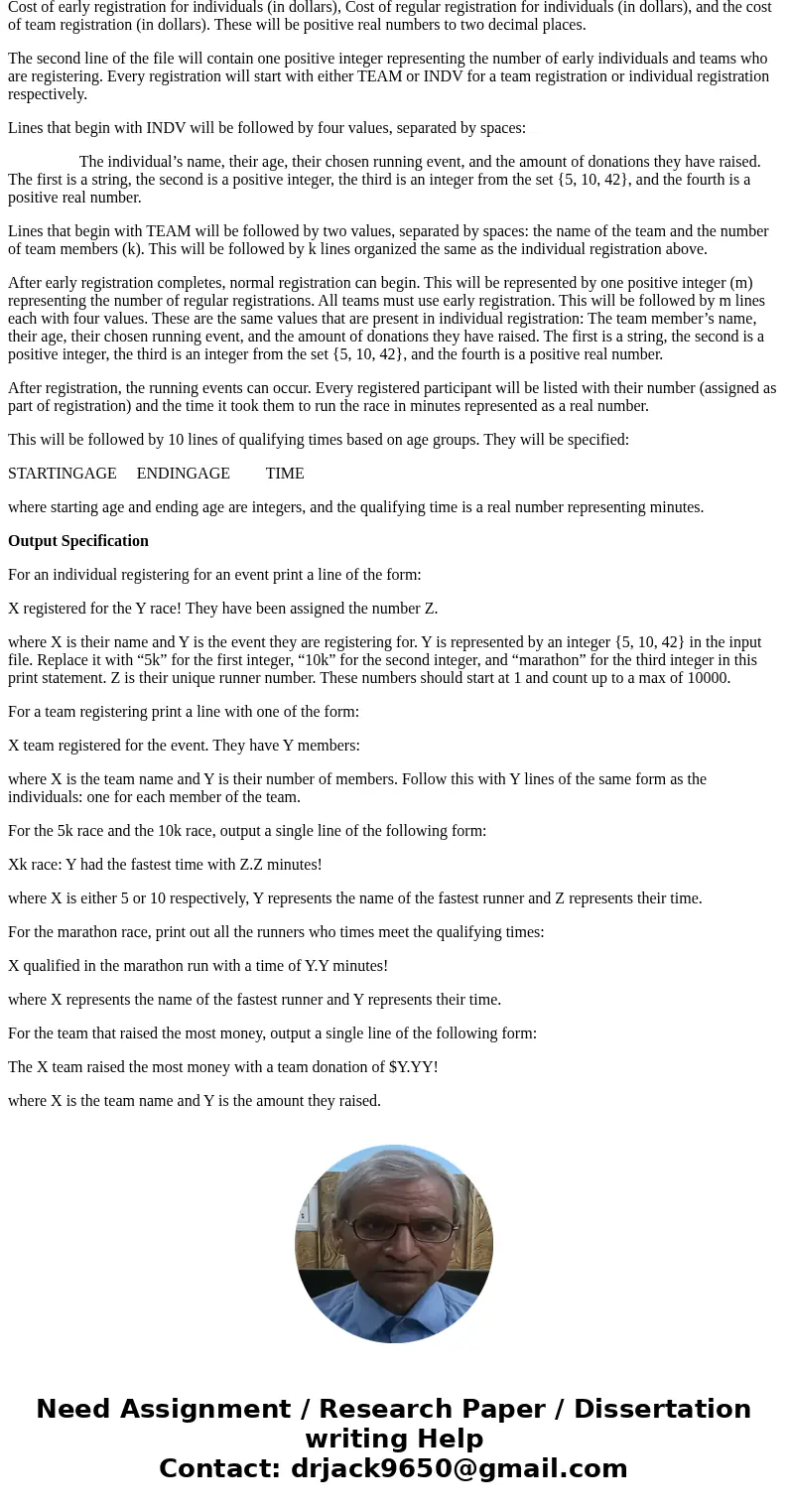{c} Problem: Run For Charity (charityrun.c) Charity Runs are a popular way for organizations to raise awareness and get fit at the same time. However, these eve
