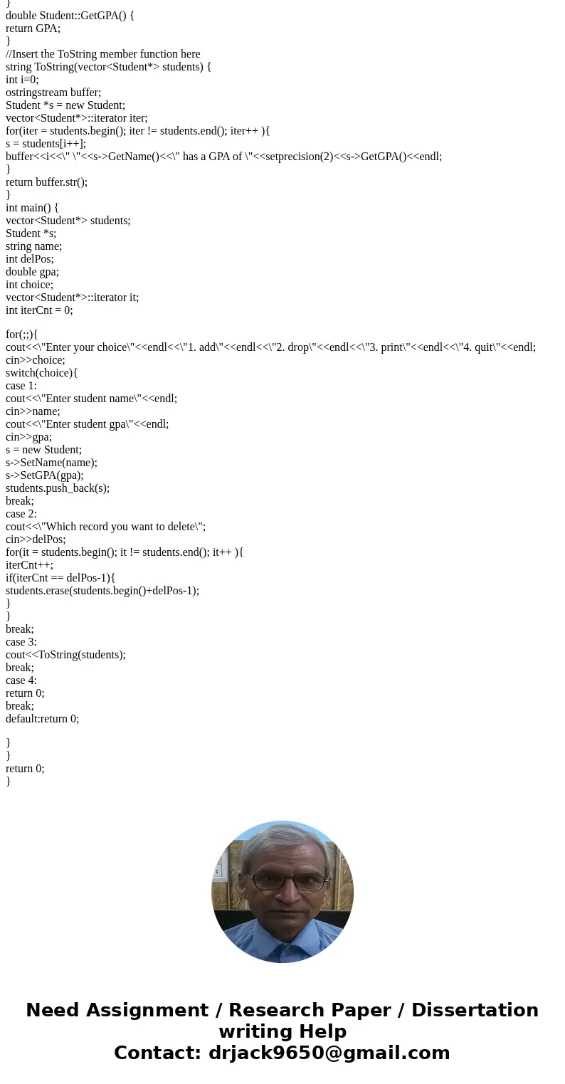 C++ question. I\'m sturggling with much of this, but particularly with the ToString function. Any insight that can be offered would be much appreciated! In this C++ question. I\'m sturggling with much of this, but particularly with the ToString function. Any insight that can be offered would be much appreciated! In this