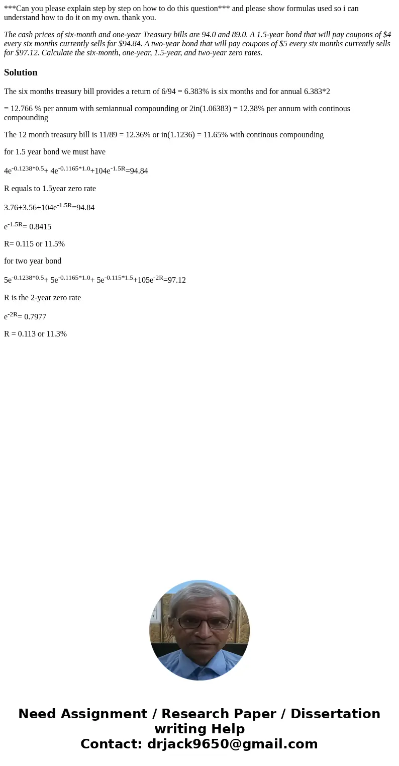 ***Can you please explain step by step on how to do this question*** and please show formulas used so i can understand how to do it on my own. thank you. The ca