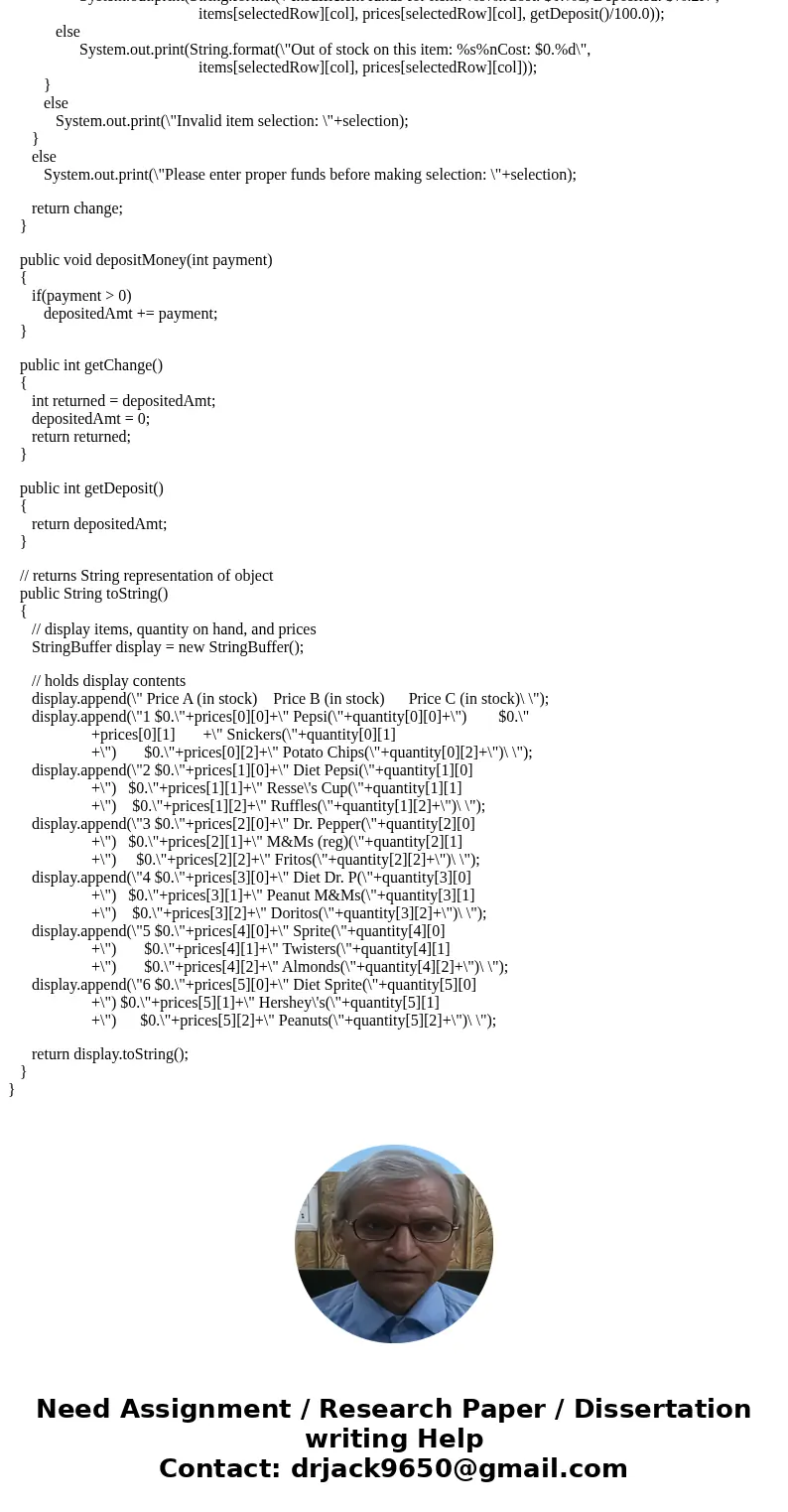 Create a VendingMachineException class defined inVendingMachineException.java. This class has a single constructor which takes a String, msg, and passes it to t Create a VendingMachineException class defined inVendingMachineException.java. This class has a single constructor which takes a String, msg, and passes it to t