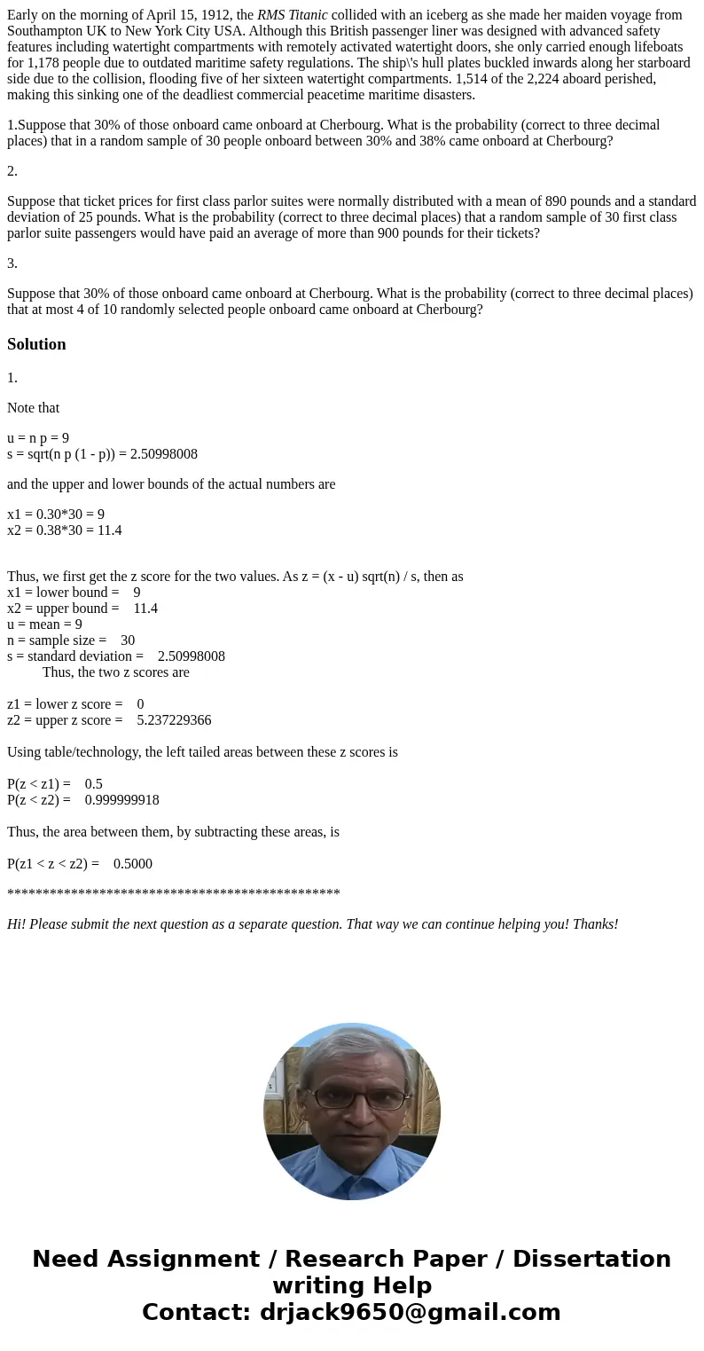 Early on the morning of April 15, 1912, the RMS Titanic collided with an iceberg as she made her maiden voyage from Southampton UK to New York City USA. Althoug Early on the morning of April 15, 1912, the RMS Titanic collided with an iceberg as she made her maiden voyage from Southampton UK to New York City USA. Althoug