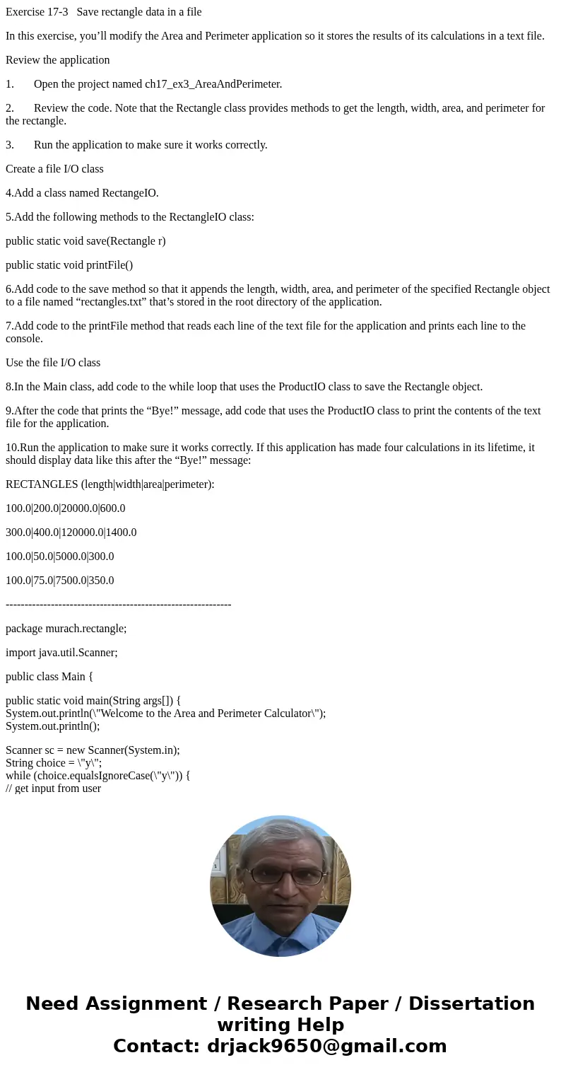 Exercise 17-3 Save rectangle data in a file In this exercise, you’ll modify the Area and Perimeter application so it stores the results of its calculations in a Exercise 17-3 Save rectangle data in a file In this exercise, you’ll modify the Area and Perimeter application so it stores the results of its calculations in a