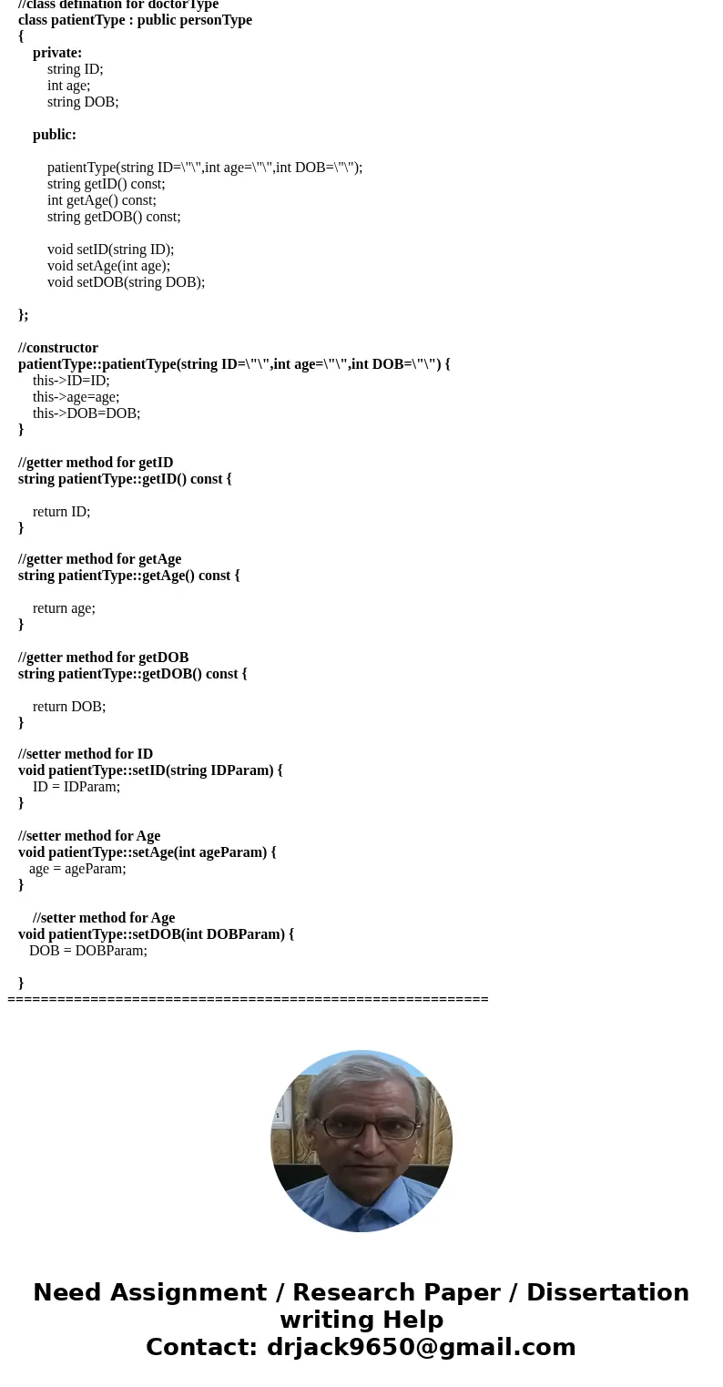 Here is the class type for persomType from chapter 12. So if u see chapter 12 it means u have to use this class. Please answer ques 1A and Ques 1B only class Pe Here is the class type for persomType from chapter 12. So if u see chapter 12 it means u have to use this class. Please answer ques 1A and Ques 1B only class Pe