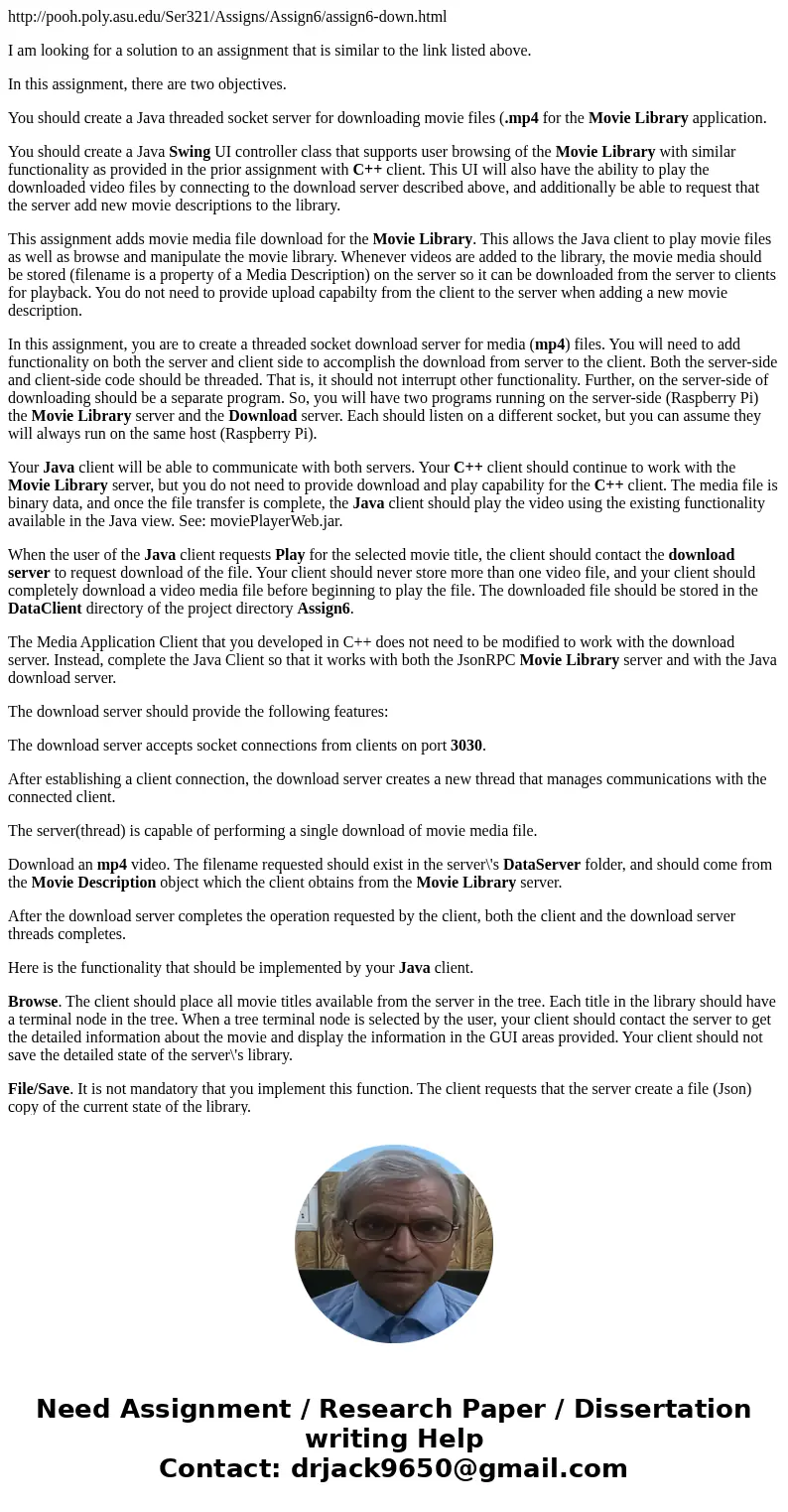 http://pooh.poly.asu.edu/Ser321/Assigns/Assign6/assign6-down.html I am looking for a solution to an assignment that is similar to the link listed above. In thi  http://pooh.poly.asu.edu/Ser321/Assigns/Assign6/assign6-down.html I am looking for a solution to an assignment that is similar to the link listed above. In thi