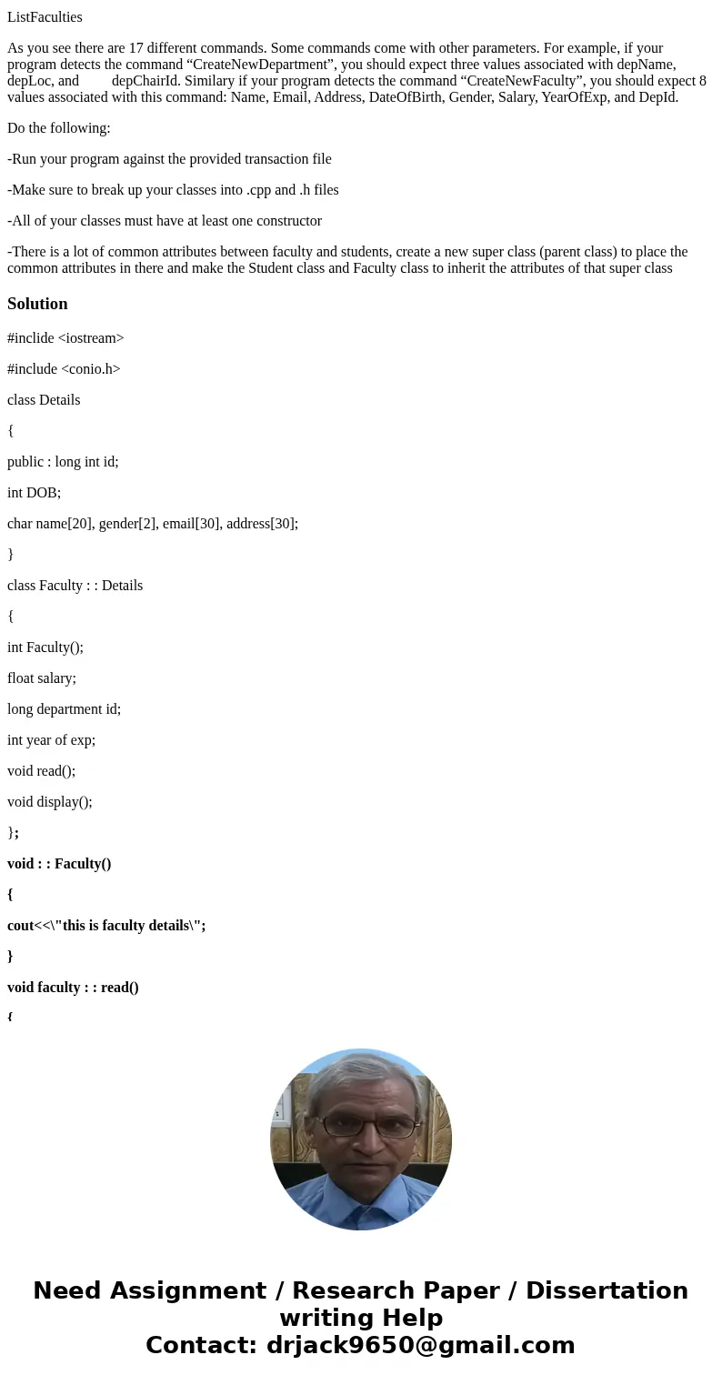 I Need the University.cpp file for this assignment. Write a program that implements a small university. The university has the following components: Department, I Need the University.cpp file for this assignment. Write a program that implements a small university. The university has the following components: Department,