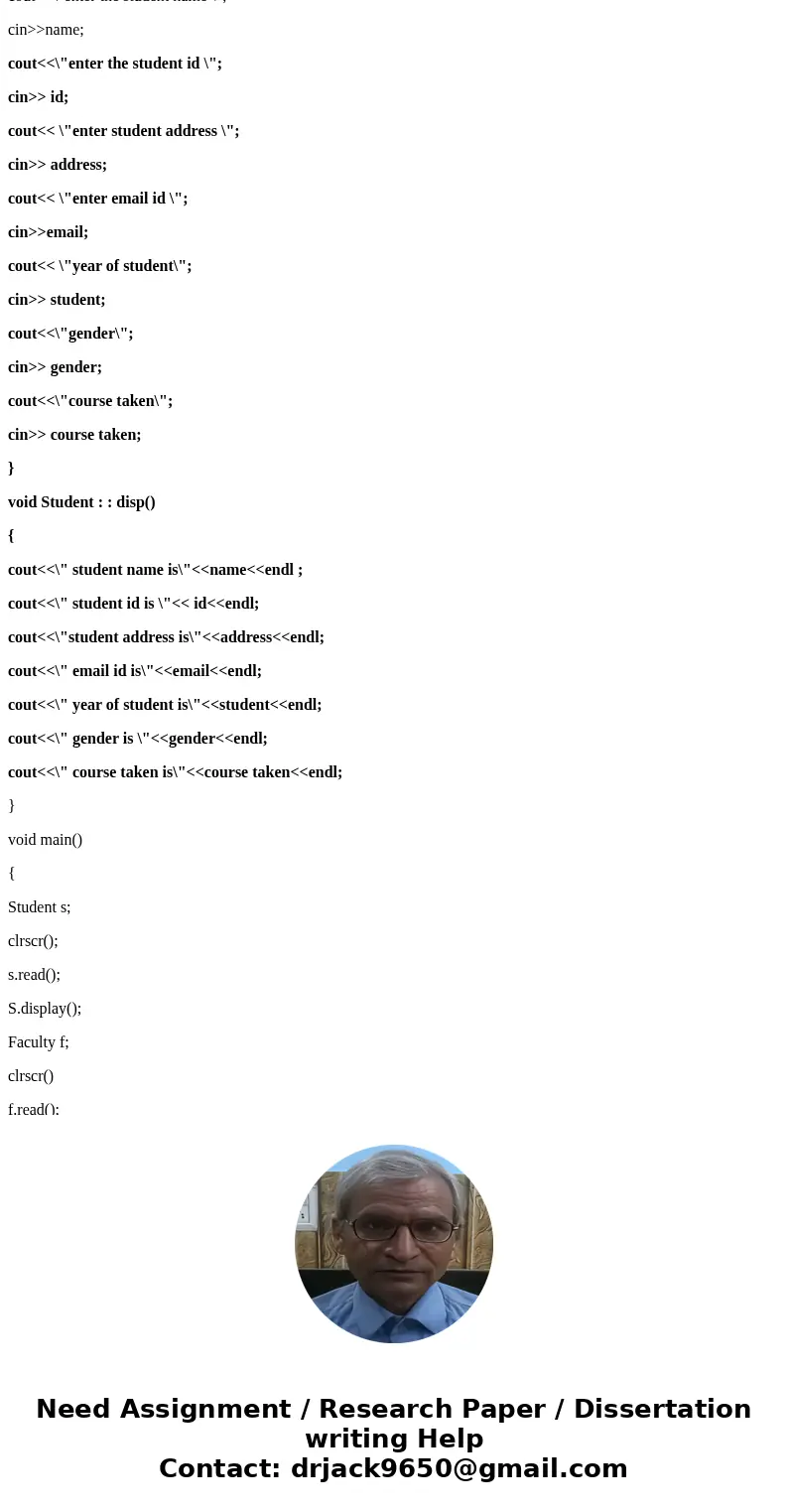 I Need the University.cpp file for this assignment. Write a program that implements a small university. The university has the following components: Department, I Need the University.cpp file for this assignment. Write a program that implements a small university. The university has the following components: Department,