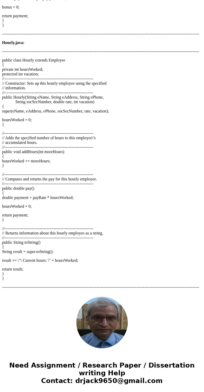 In Java, Modify the original Firm Java code so that all employees can be given different vacation options depending on their classification. Modify the driver c In Java, Modify the original Firm Java code so that all employees can be given different vacation options depending on their classification. Modify the driver c
