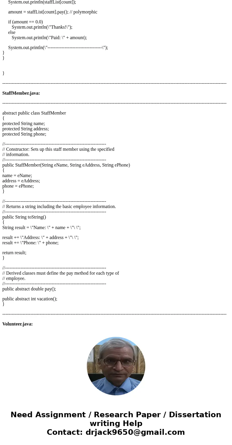 In Java, Modify the original Firm Java code so that all employees can be given different vacation options depending on their classification. Modify the driver c In Java, Modify the original Firm Java code so that all employees can be given different vacation options depending on their classification. Modify the driver c