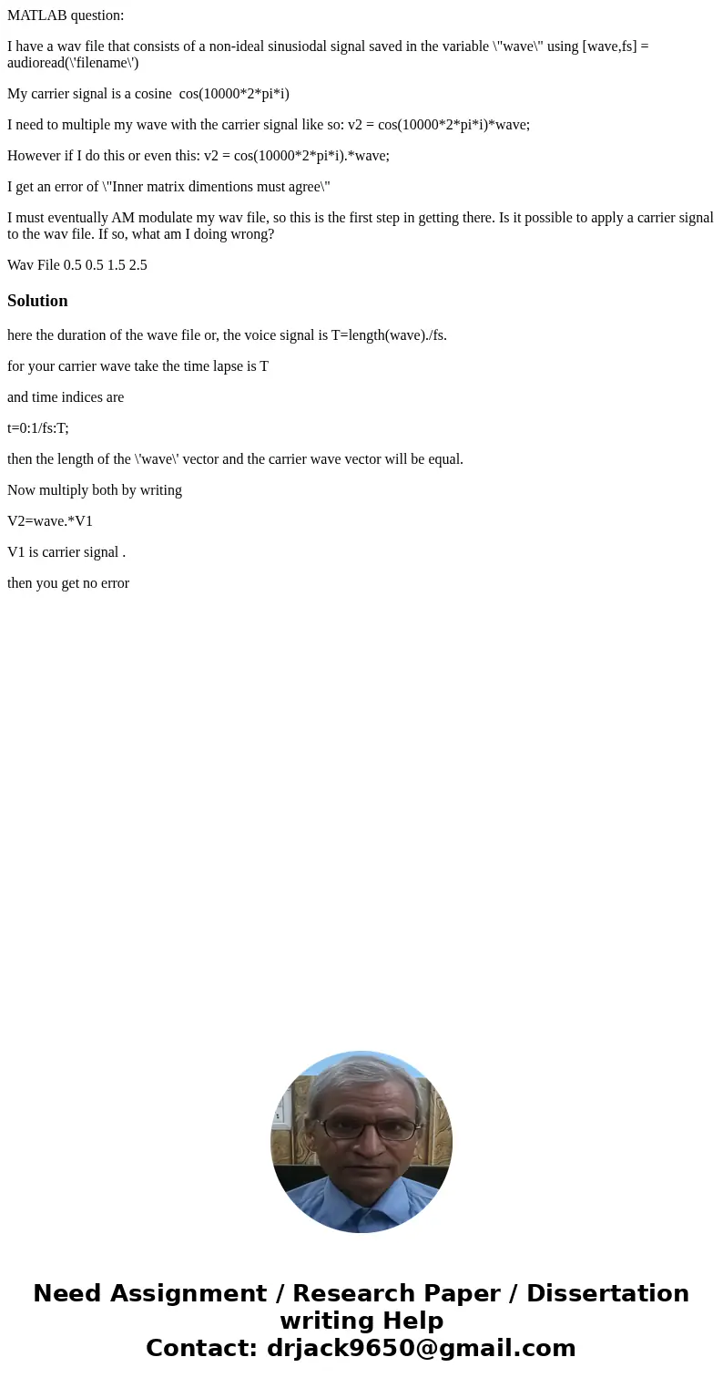 MATLAB question: I have a wav file that consists of a non-ideal sinusiodal signal saved in the variable \ MATLAB question: I have a wav file that consists of a non-ideal sinusiodal signal saved in the variable \
