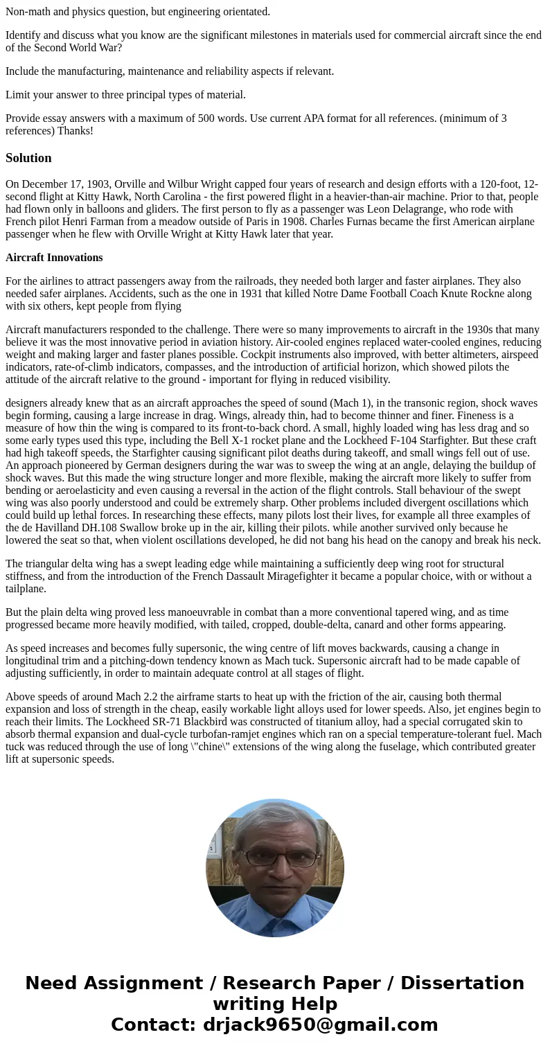 Non-math and physics question, but engineering orientated. Identify and discuss what you know are the significant milestones in materials used for commercial ai Non-math and physics question, but engineering orientated. Identify and discuss what you know are the significant milestones in materials used for commercial ai