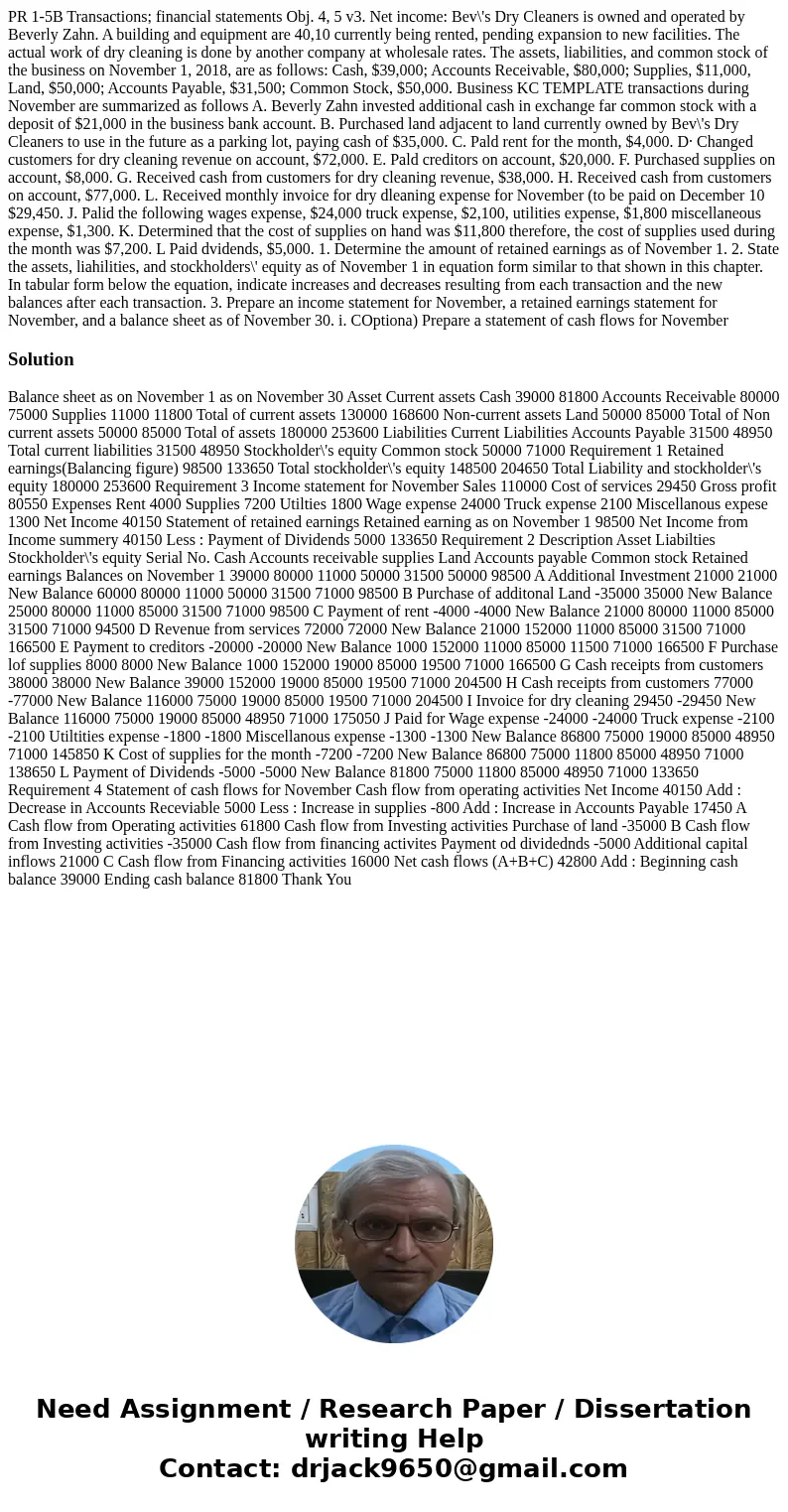 PR 1-5B Transactions; financial statements Obj. 4, 5 v3. Net income: Bev\'s Dry Cleaners is owned and operated by Beverly Zahn. A building and equipment are 40  PR 1-5B Transactions; financial statements Obj. 4, 5 v3. Net income: Bev\'s Dry Cleaners is owned and operated by Beverly Zahn. A building and equipment are 40