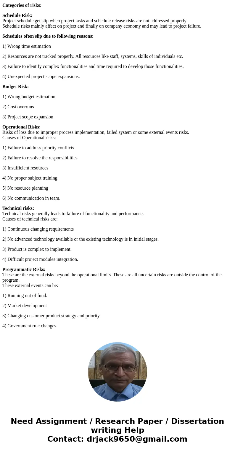 Software projects often have risk factors that are not apparent during initial planning of a software project. Give three examples of risk factors not mentioned Software projects often have risk factors that are not apparent during initial planning of a software project. Give three examples of risk factors not mentioned