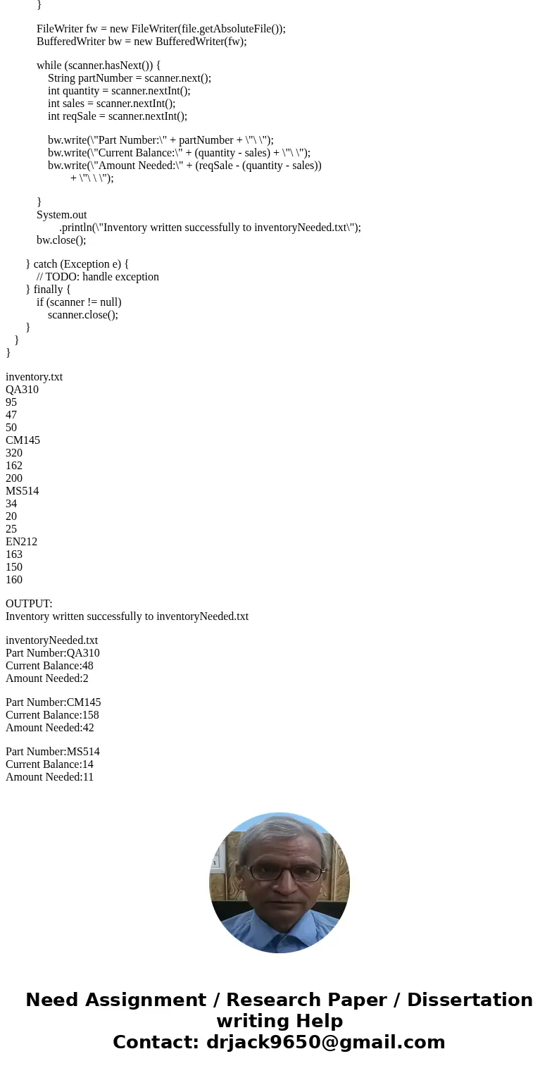 Students will design the logic for an application and submit a partially completed Java program. The BMC Parts Company needs a program that will read the invent Students will design the logic for an application and submit a partially completed Java program. The BMC Parts Company needs a program that will read the invent