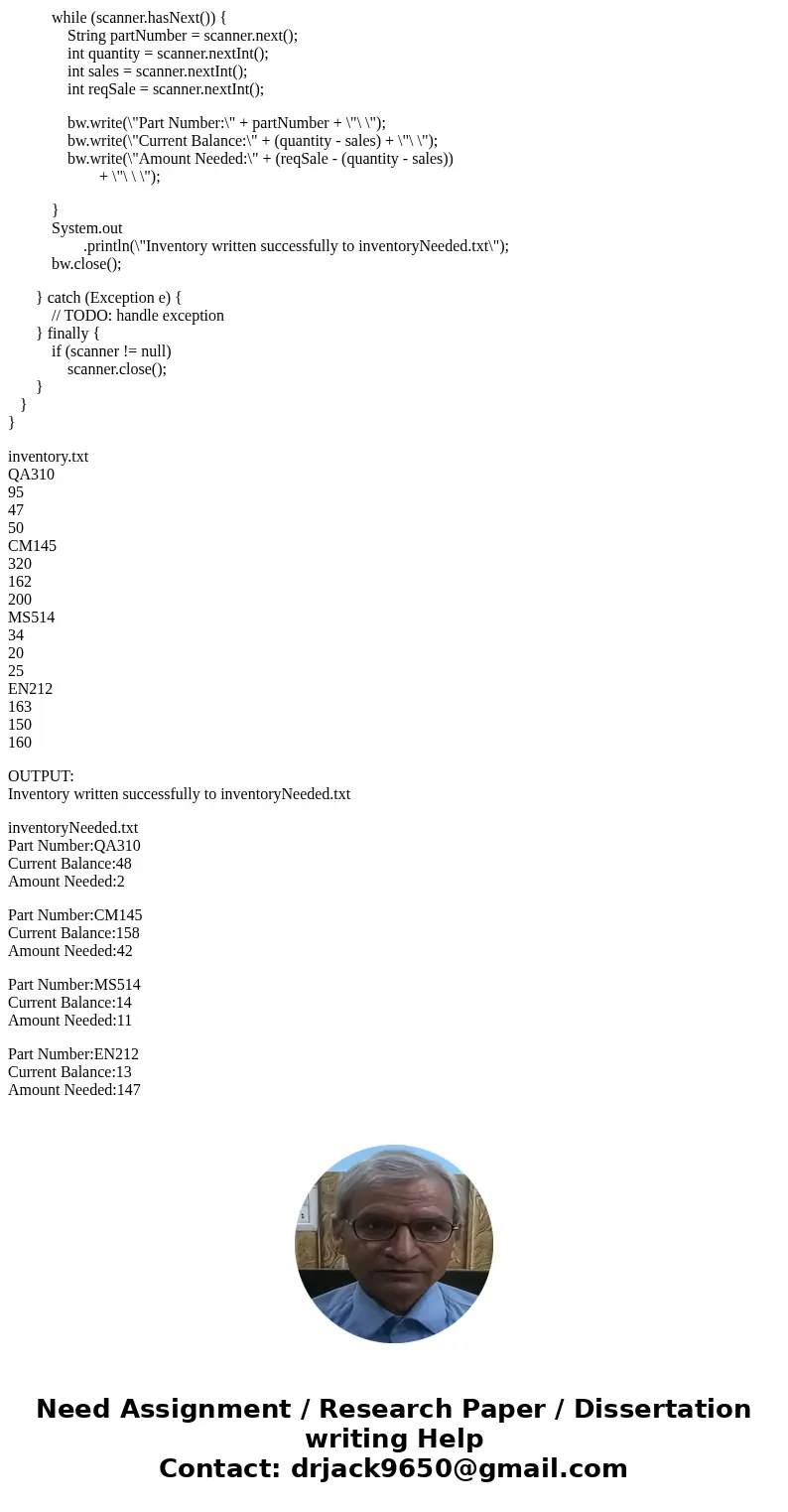 Students will design the logic for an application and submit a partially completed Java program. The BMC Parts Company needs a program that will read the invent Students will design the logic for an application and submit a partially completed Java program. The BMC Parts Company needs a program that will read the invent